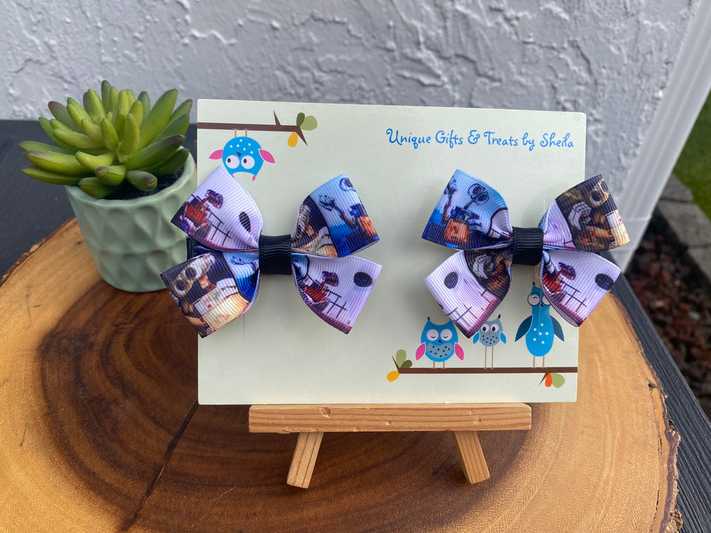 Wall-E and Eve Hairbows