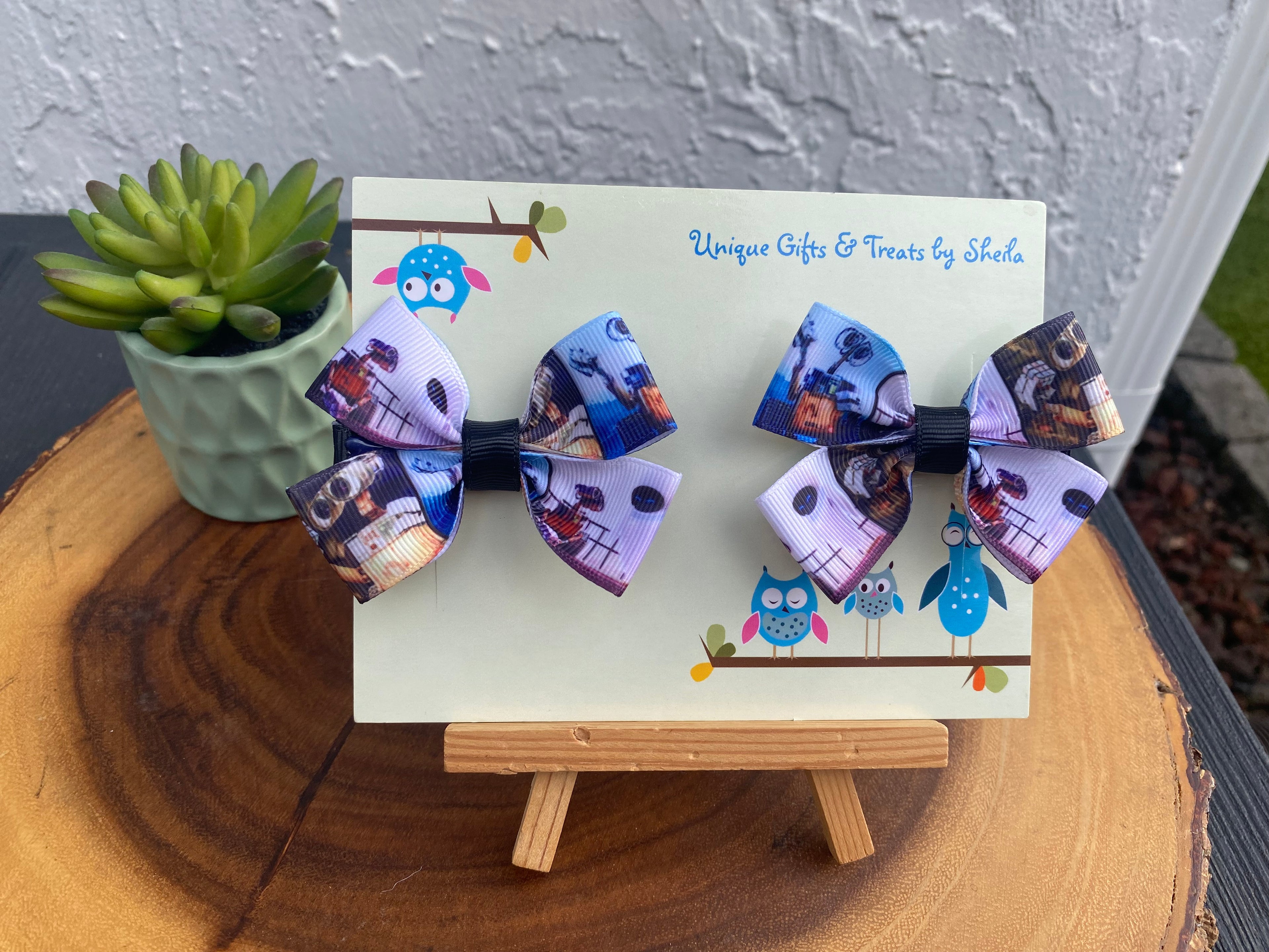 Wall-E and Eve Hairbows