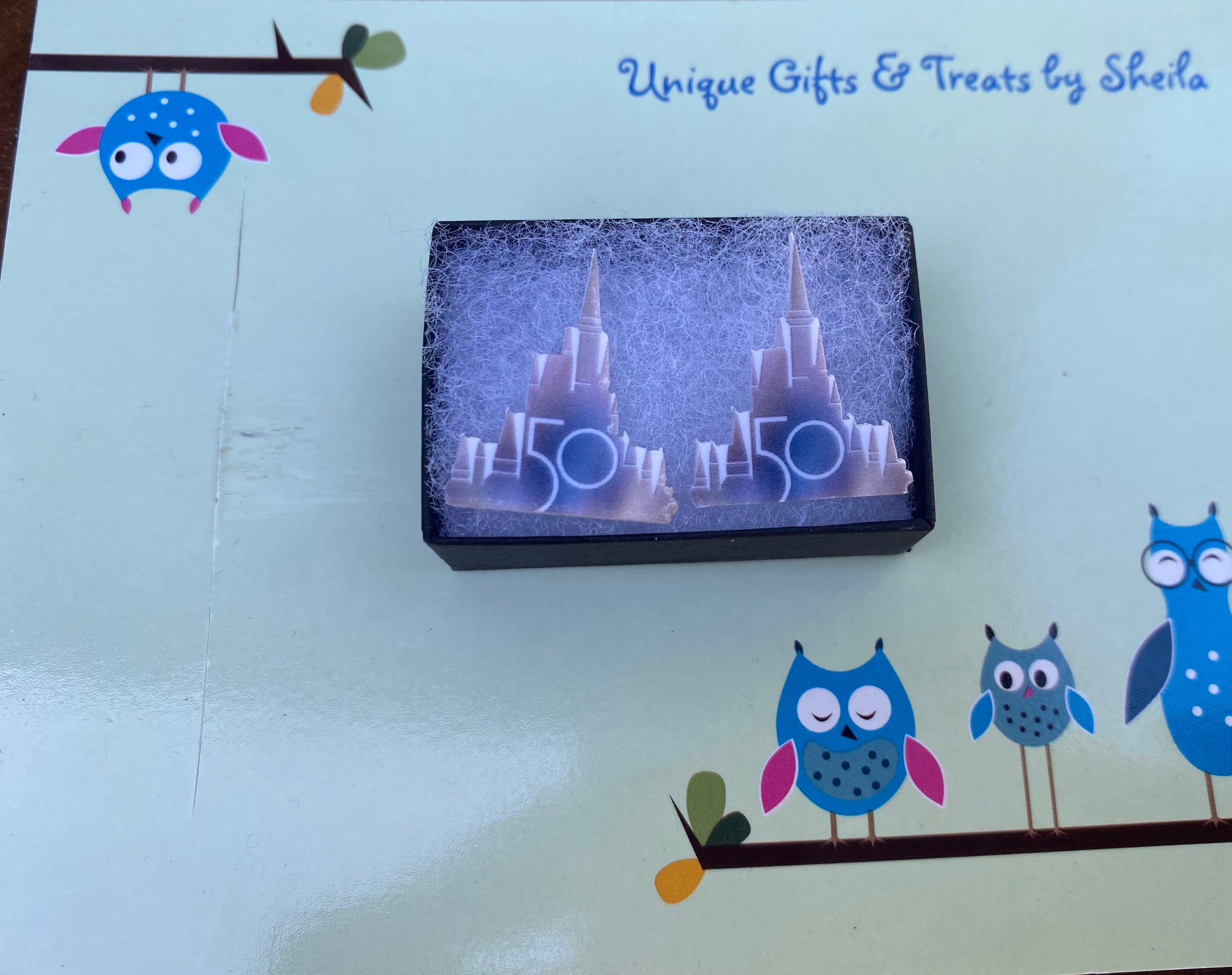 Disney 50th Anniversary Castle Earrings