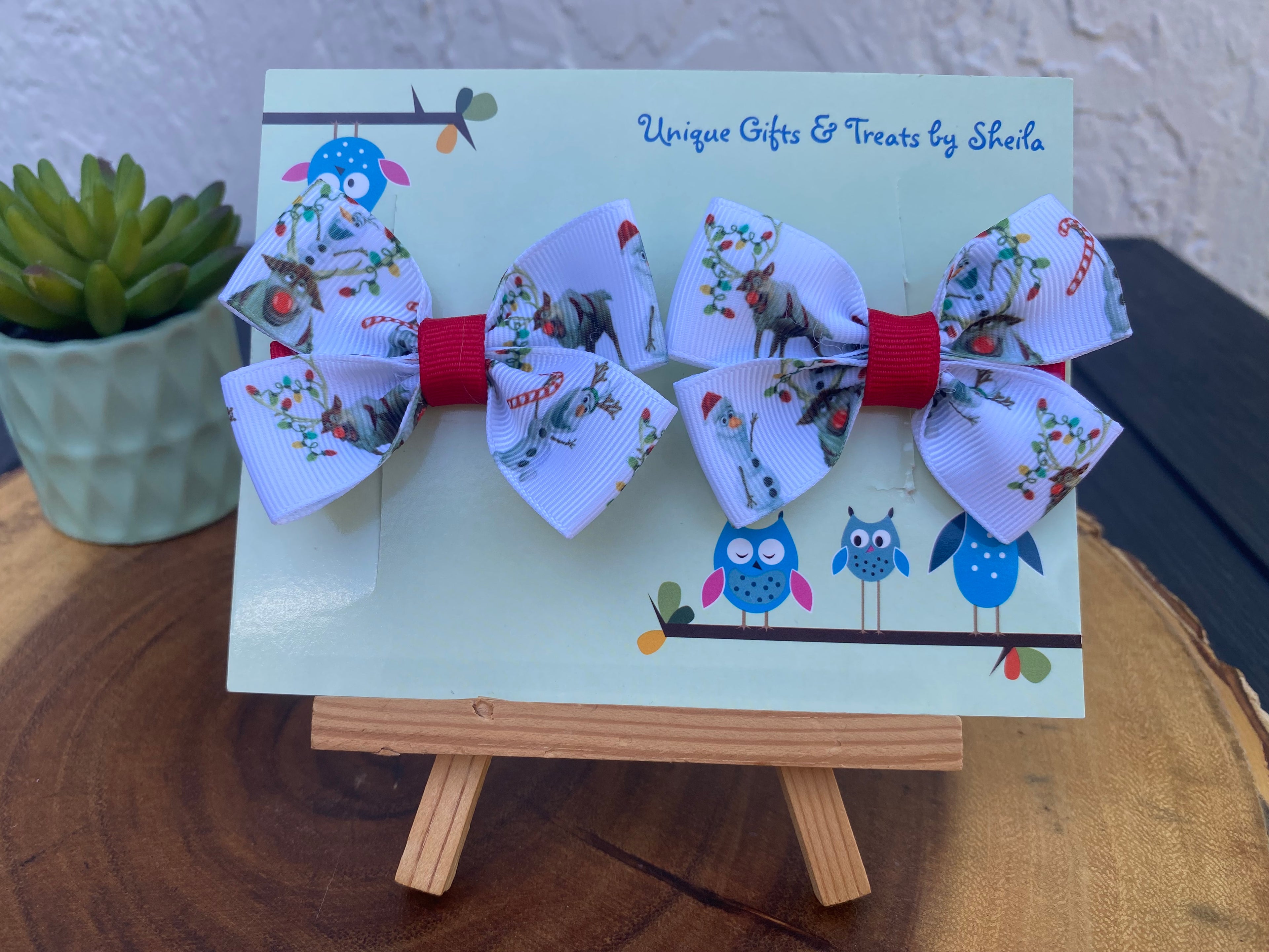Olaf and Sven Christmas Hairbows