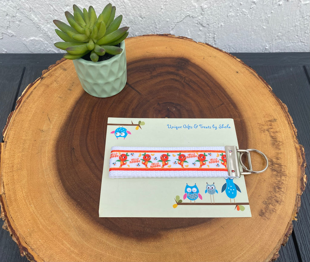 Orange Bird; Hello Sunshine Keychain; Keyfob