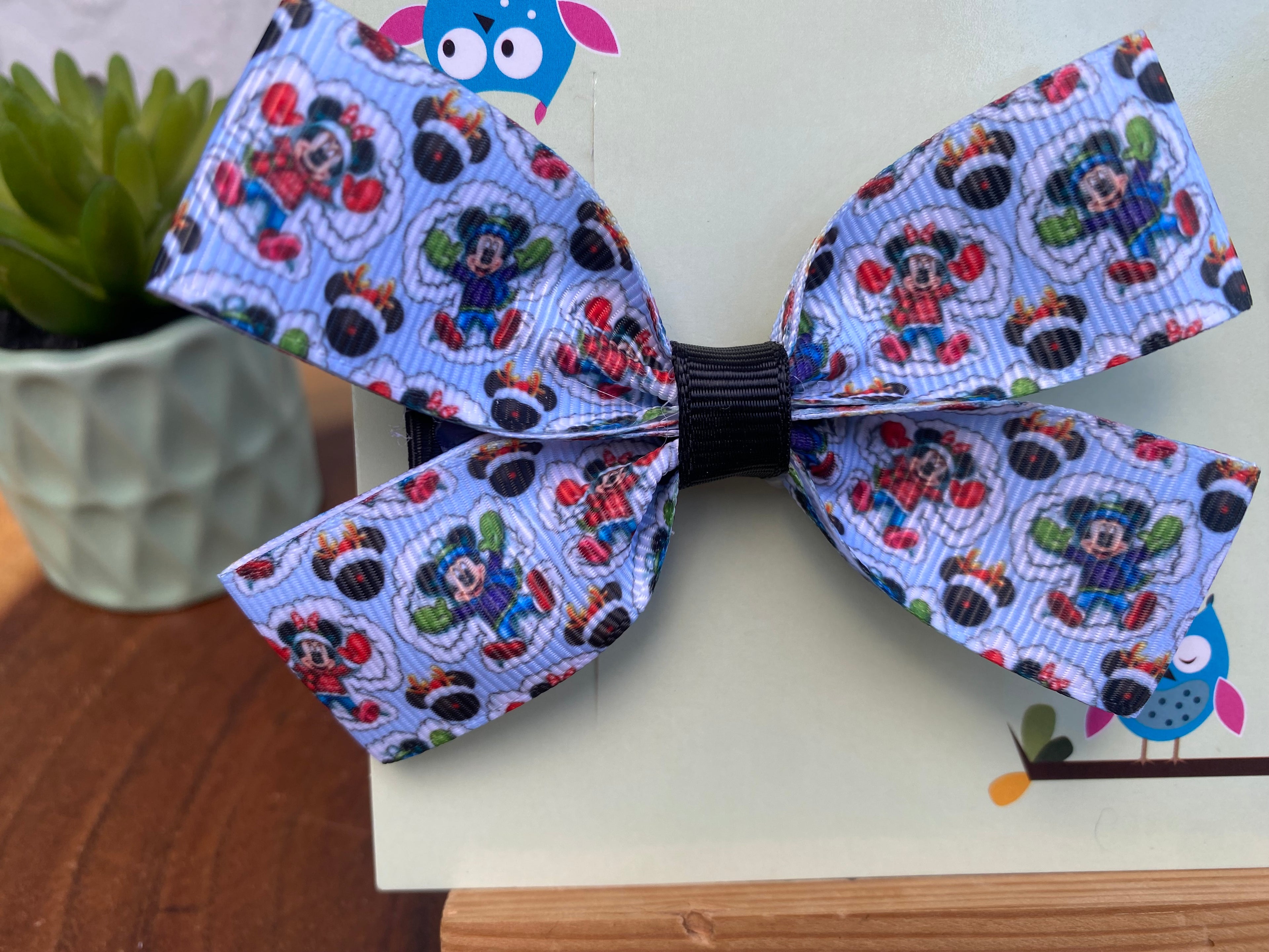 Mickey and Minnie Snow Angel Hairbow