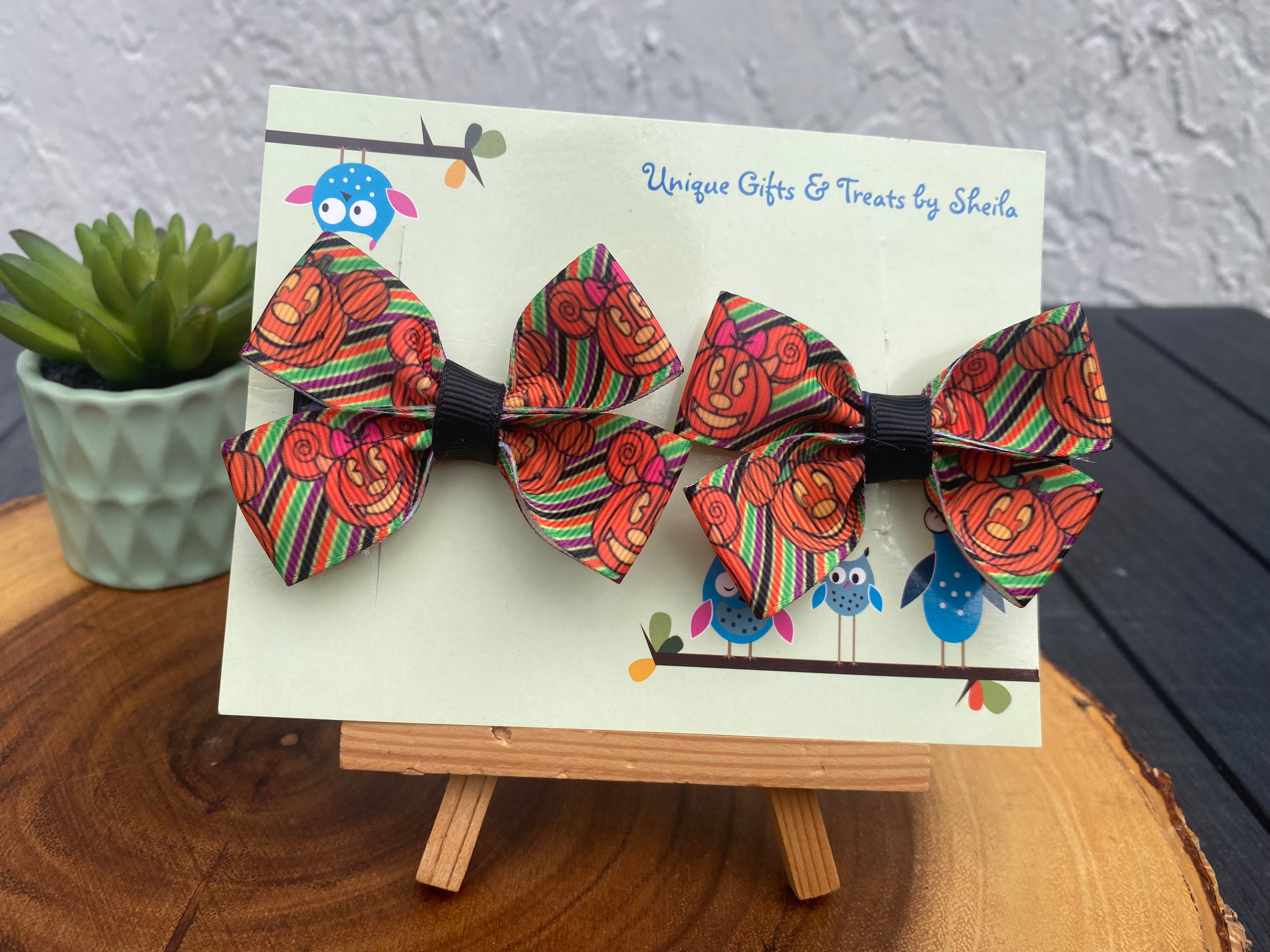 Disney Halloween Hairbows; Mickey Jack O’ Lantern Hairbows