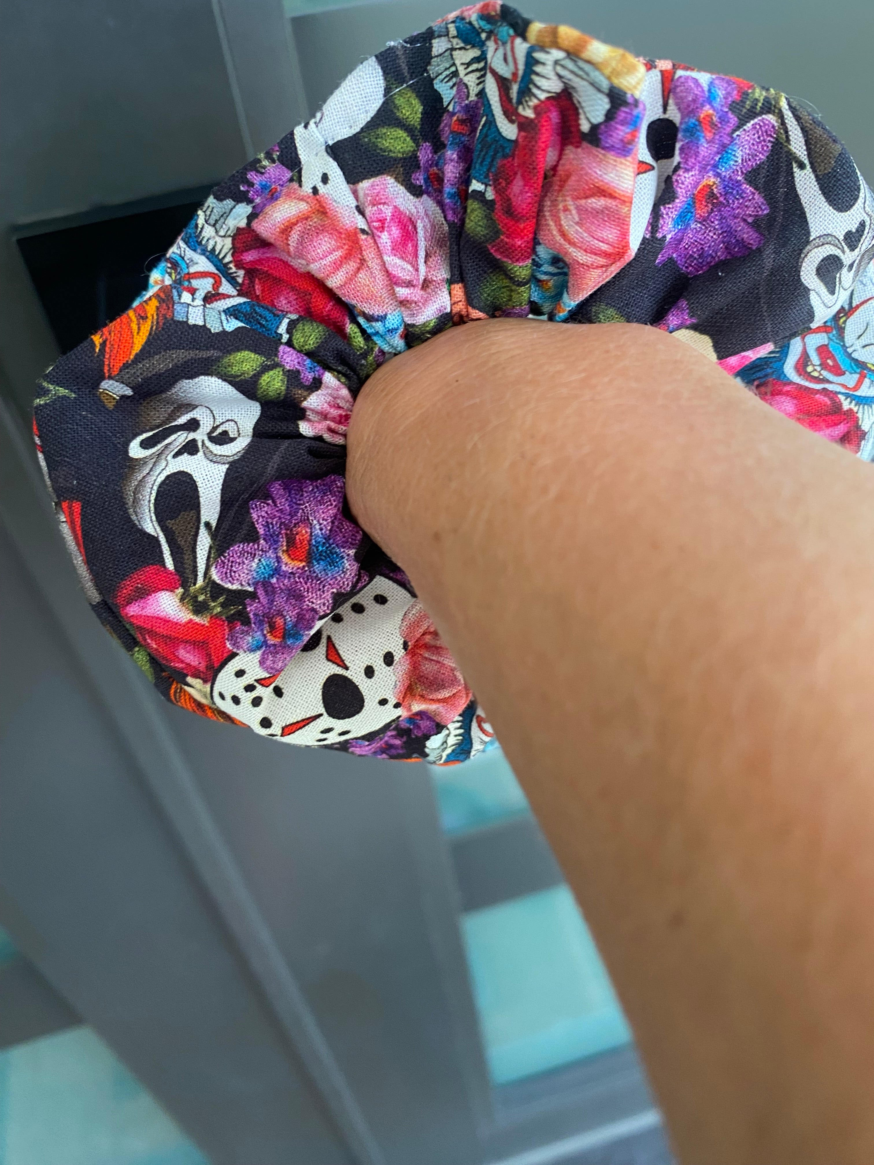 Floral Halloween; Scary Movie; Horror Movie Scrunchie