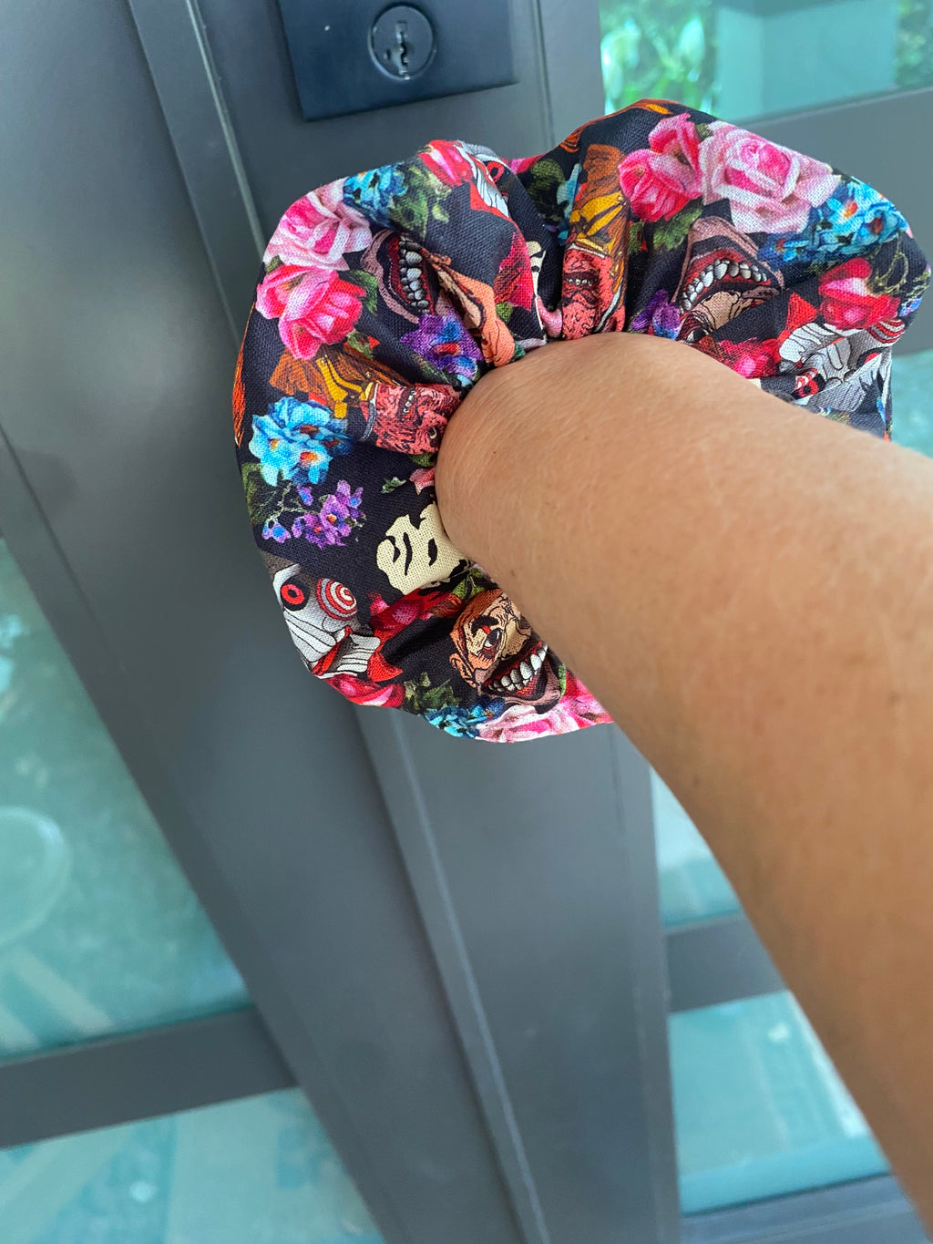 Floral Halloween; Scary Movie; Horror Movie Scrunchie