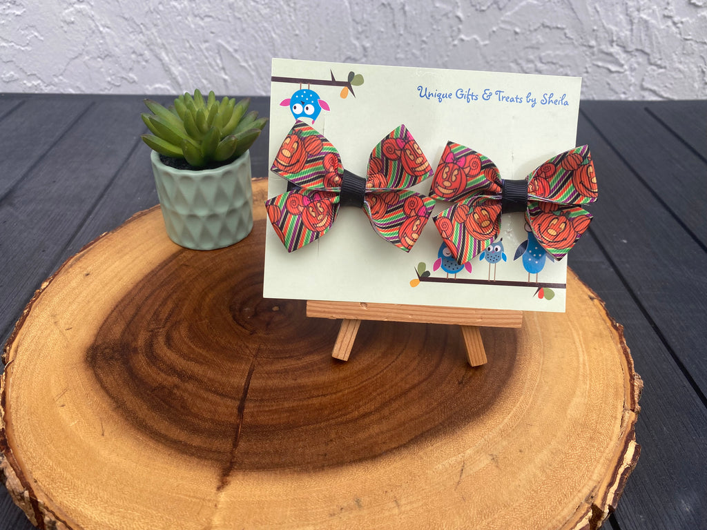 Disney Halloween Hairbows; Mickey Jack O’ Lantern Hairbows