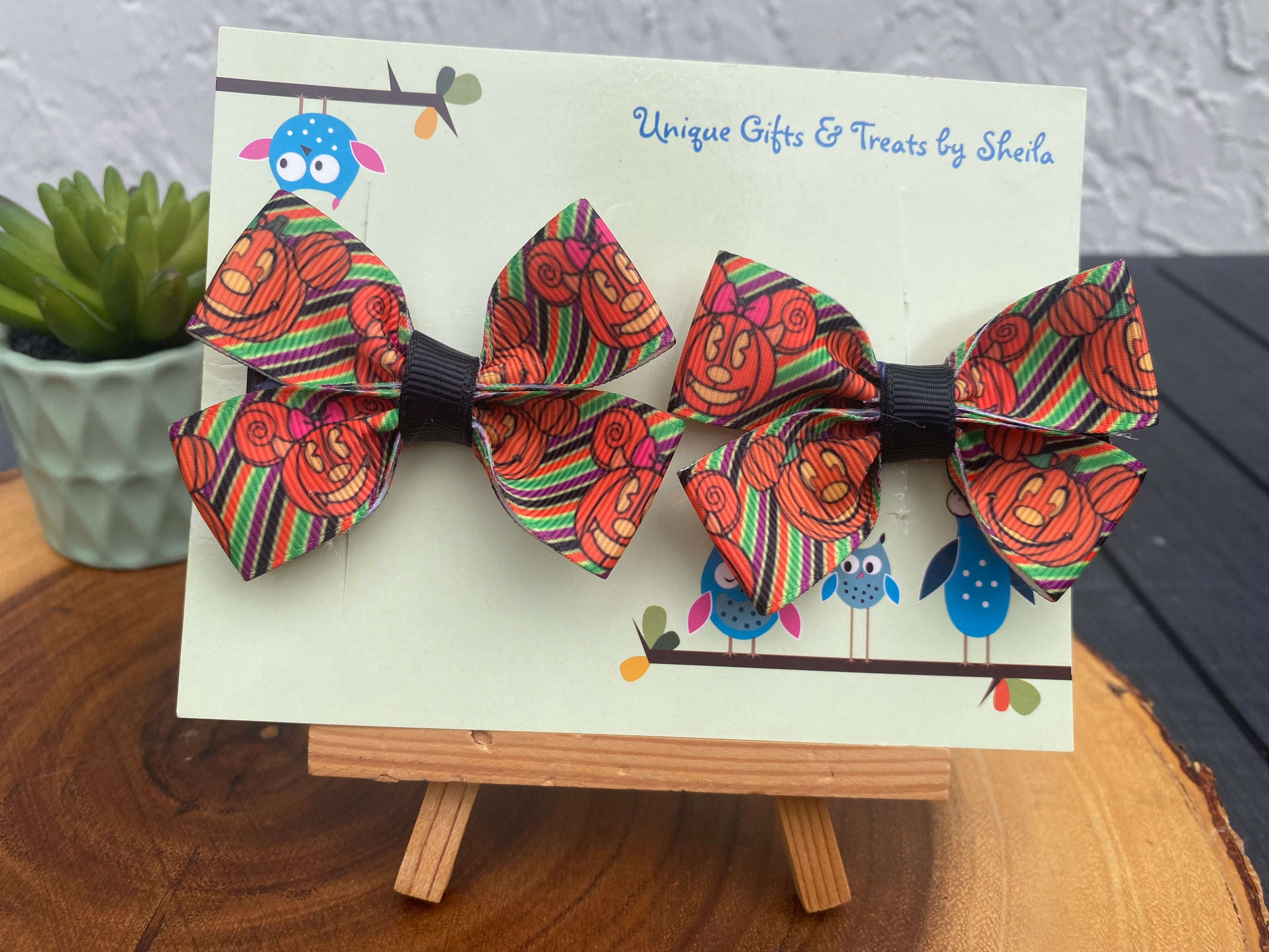 Disney Halloween Hairbows; Mickey Jack O’ Lantern Hairbows