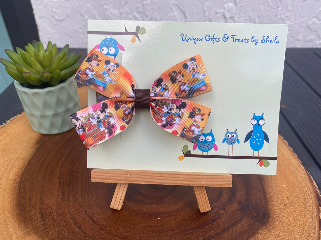 Mickey and Minnie Thanksgiving Hairbow
