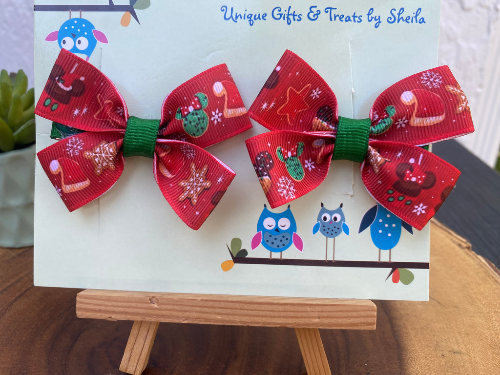 Disney Christmas Snacks Hairbows; Christmas Cookies Hairbows