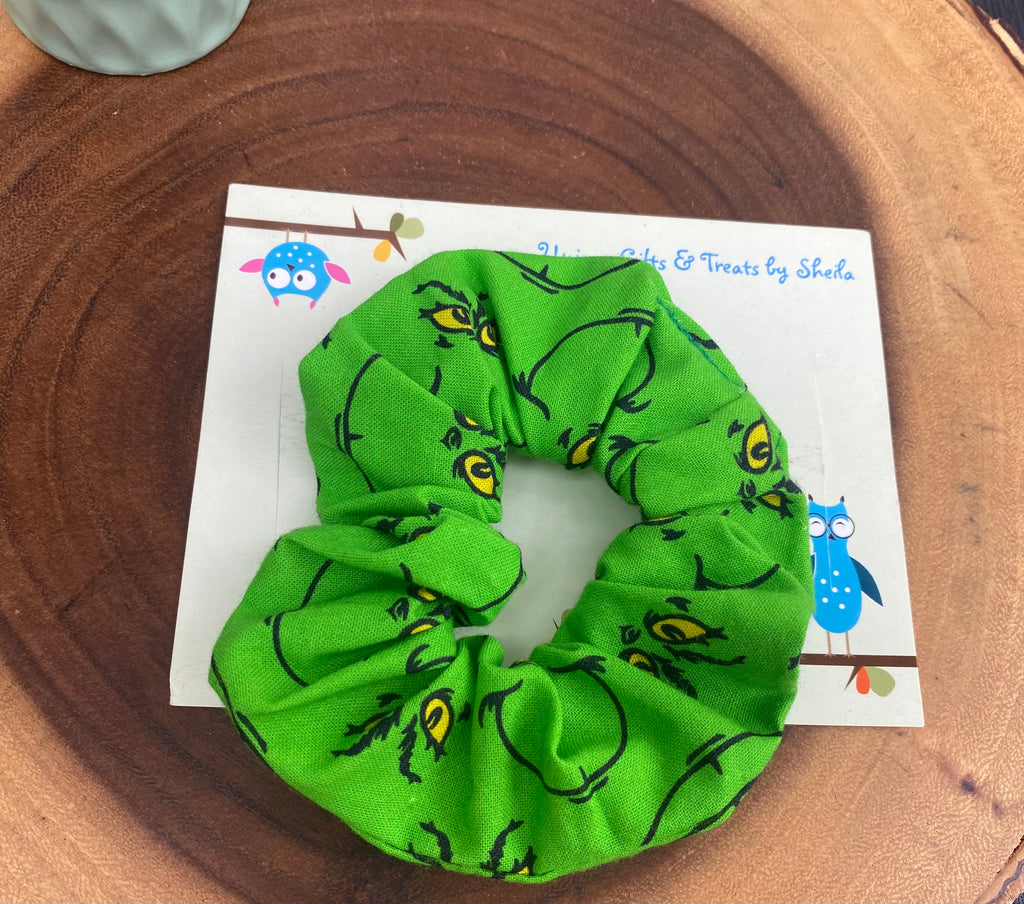 Green Christmas Monster Scrunchie