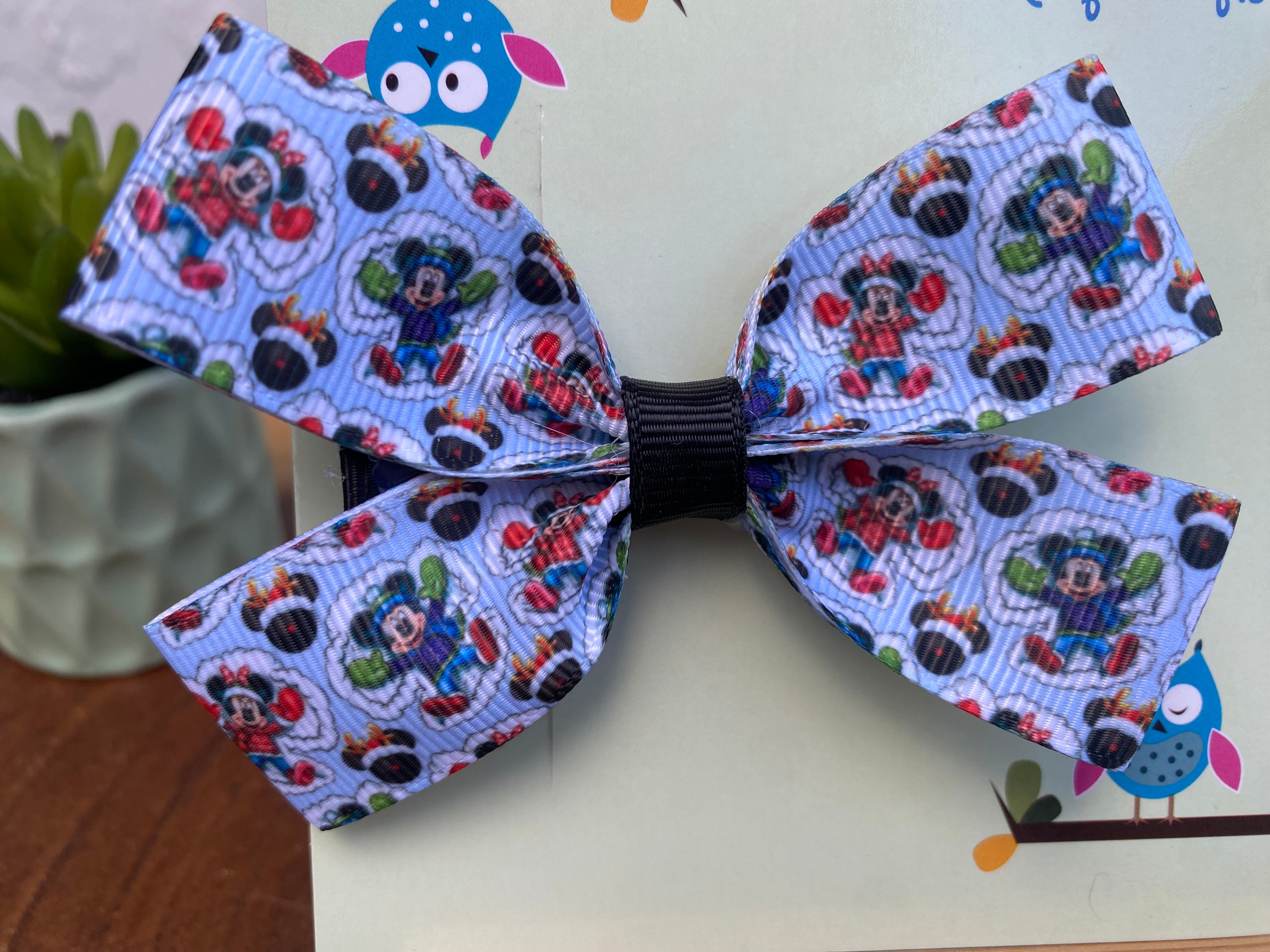 Mickey and Minnie Snow Angel Hairbow