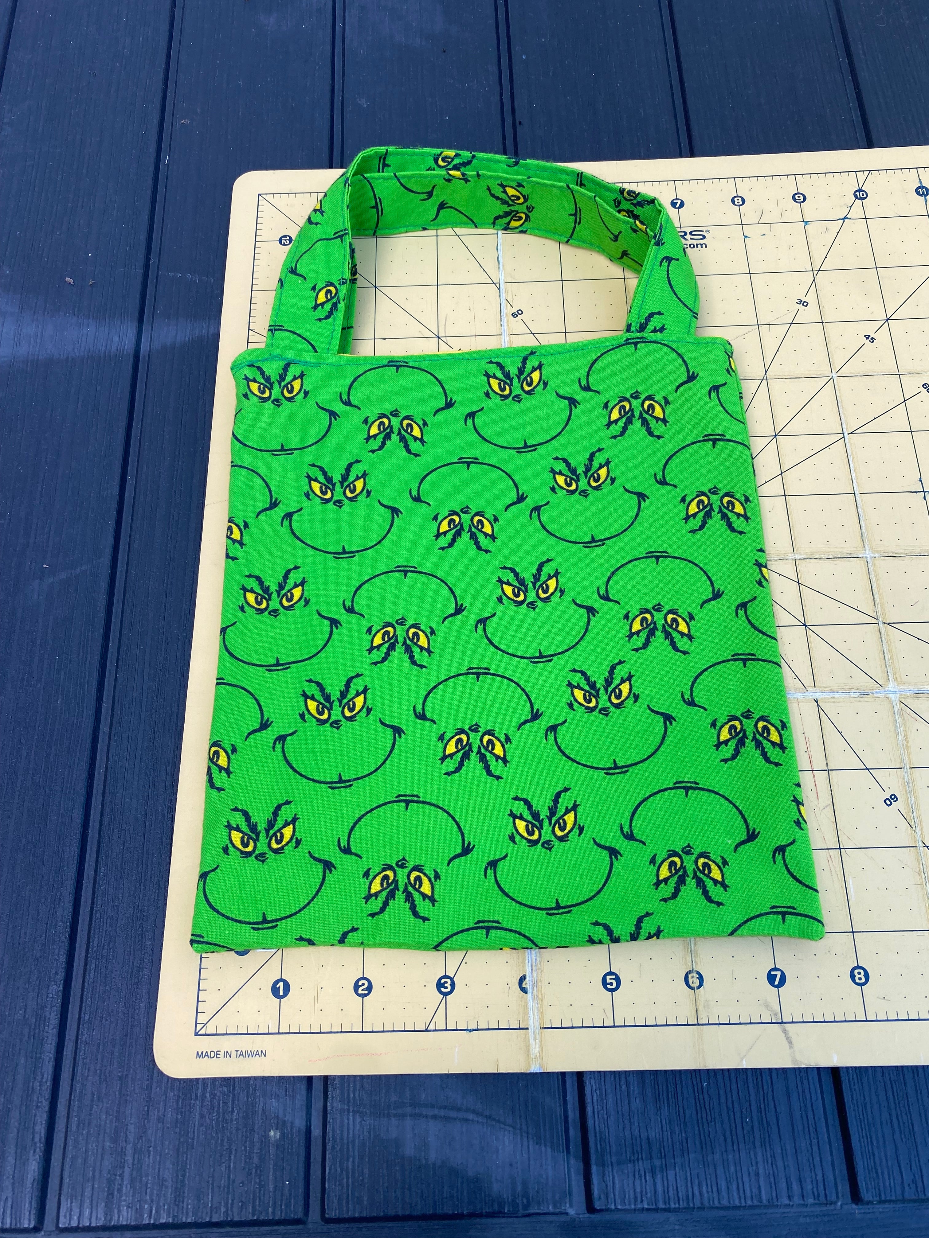 Green Christmas Monster Gift Bag; Tote