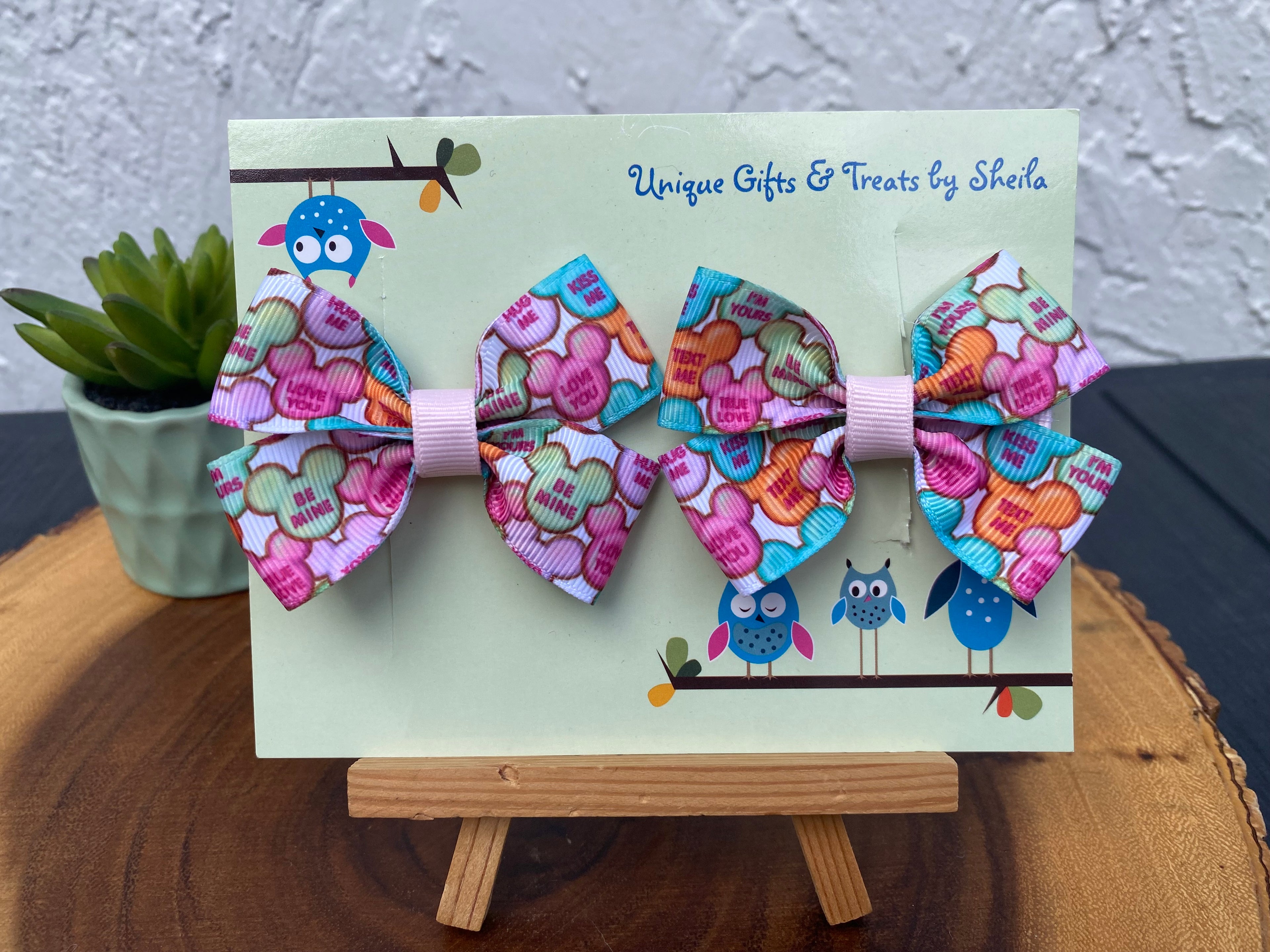 Mickey Valentine’s Conversation Hearts Hairbows