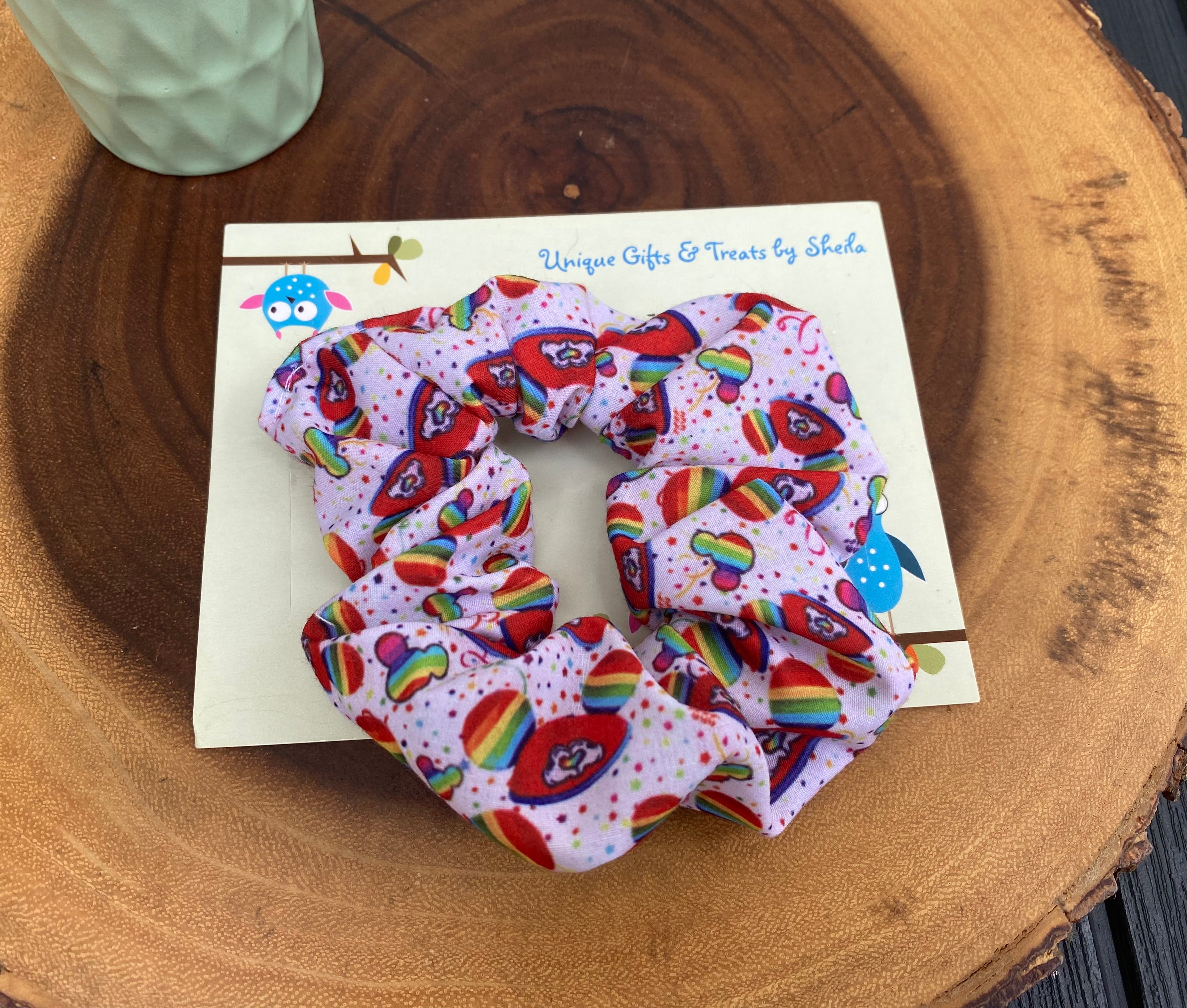 Rainbow; Pride Mickey Ears Scrunchie