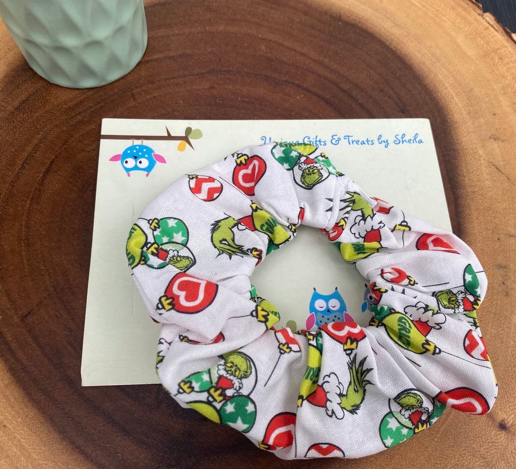 Green Christmas Monster Scrunchie