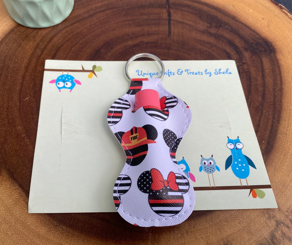 Firefighter Mickey Lip Balm Holder