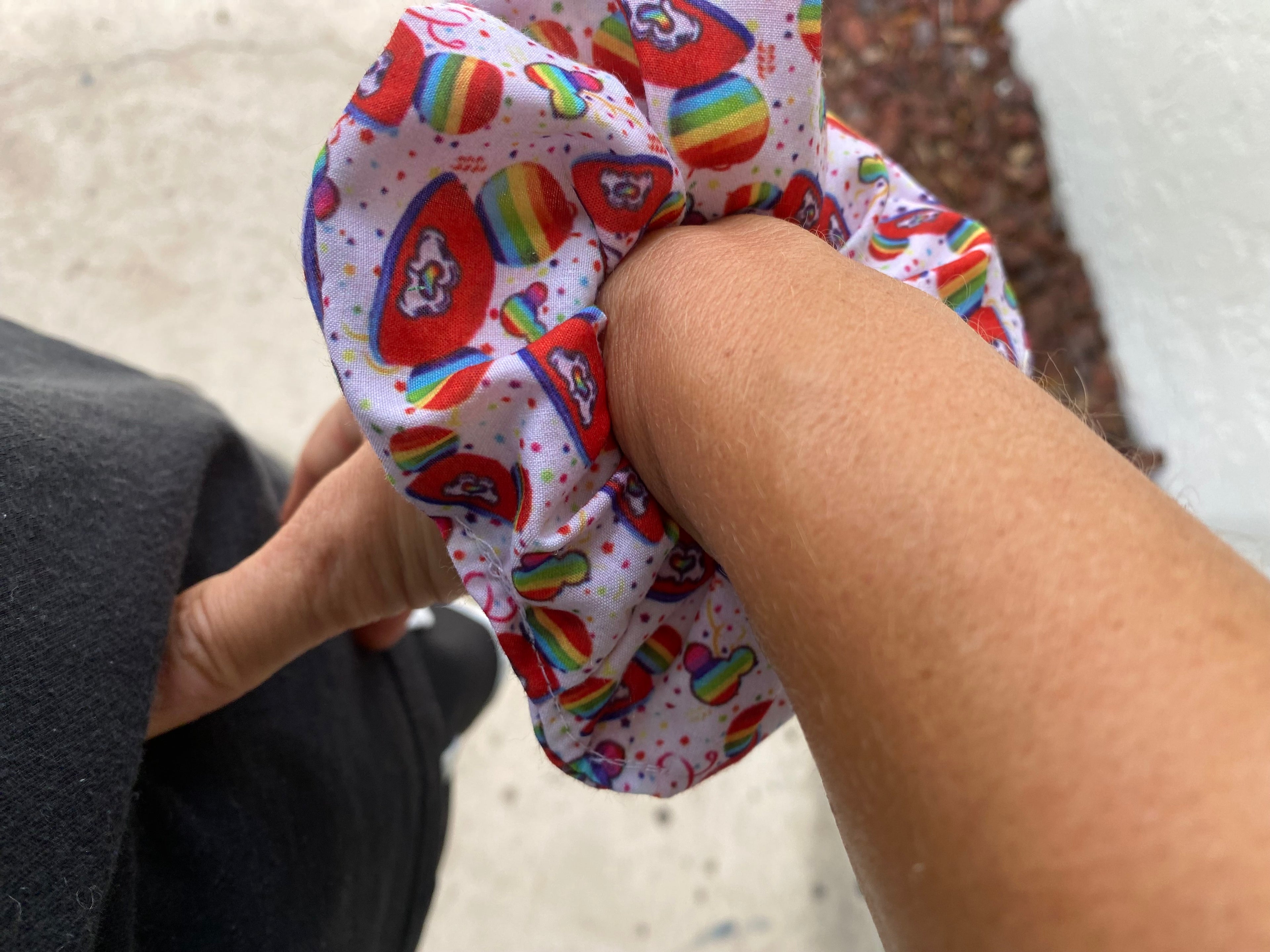 Rainbow; Pride Mickey Ears Scrunchie
