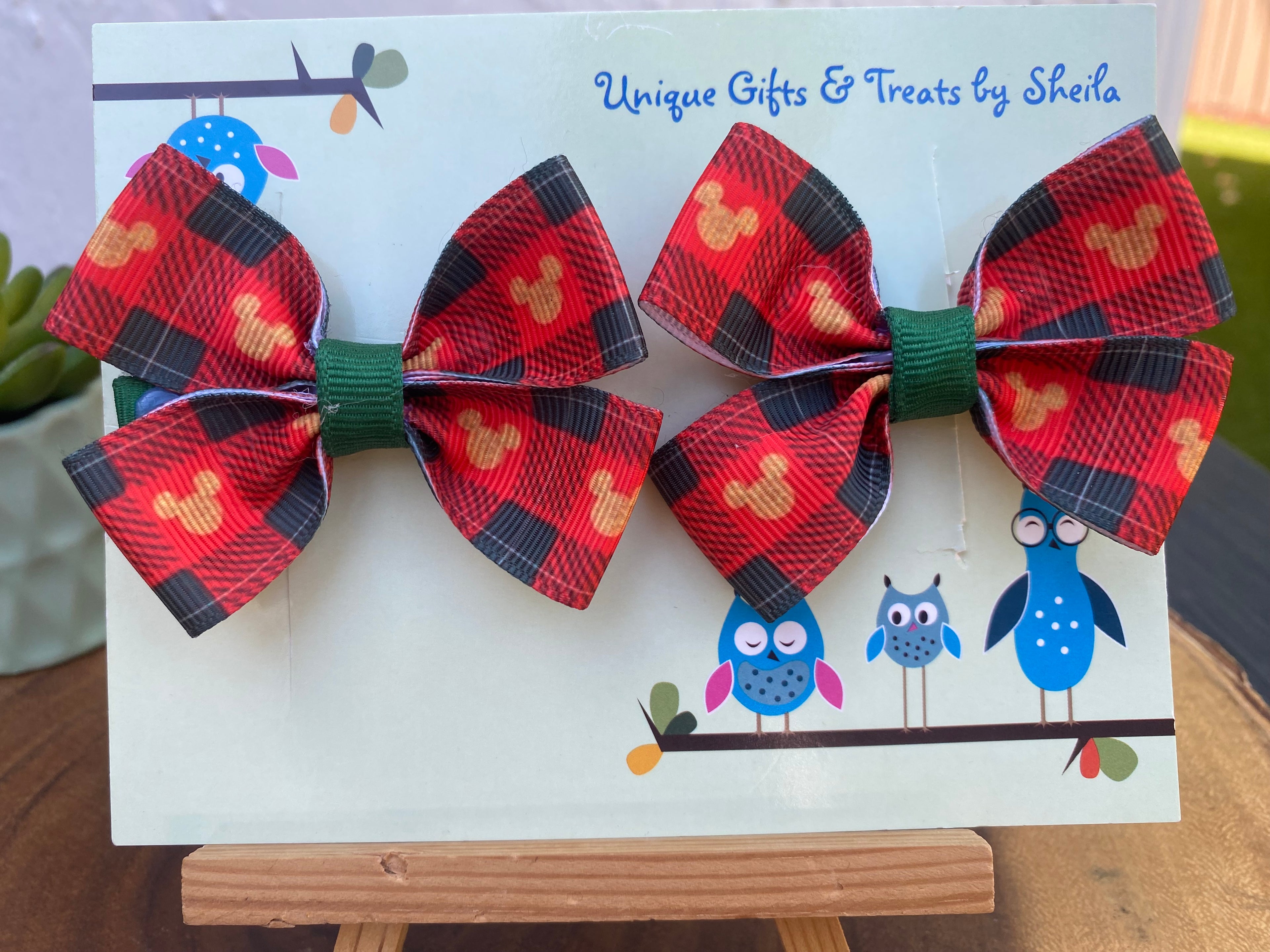 Disney Plaid Christmas Hairbows