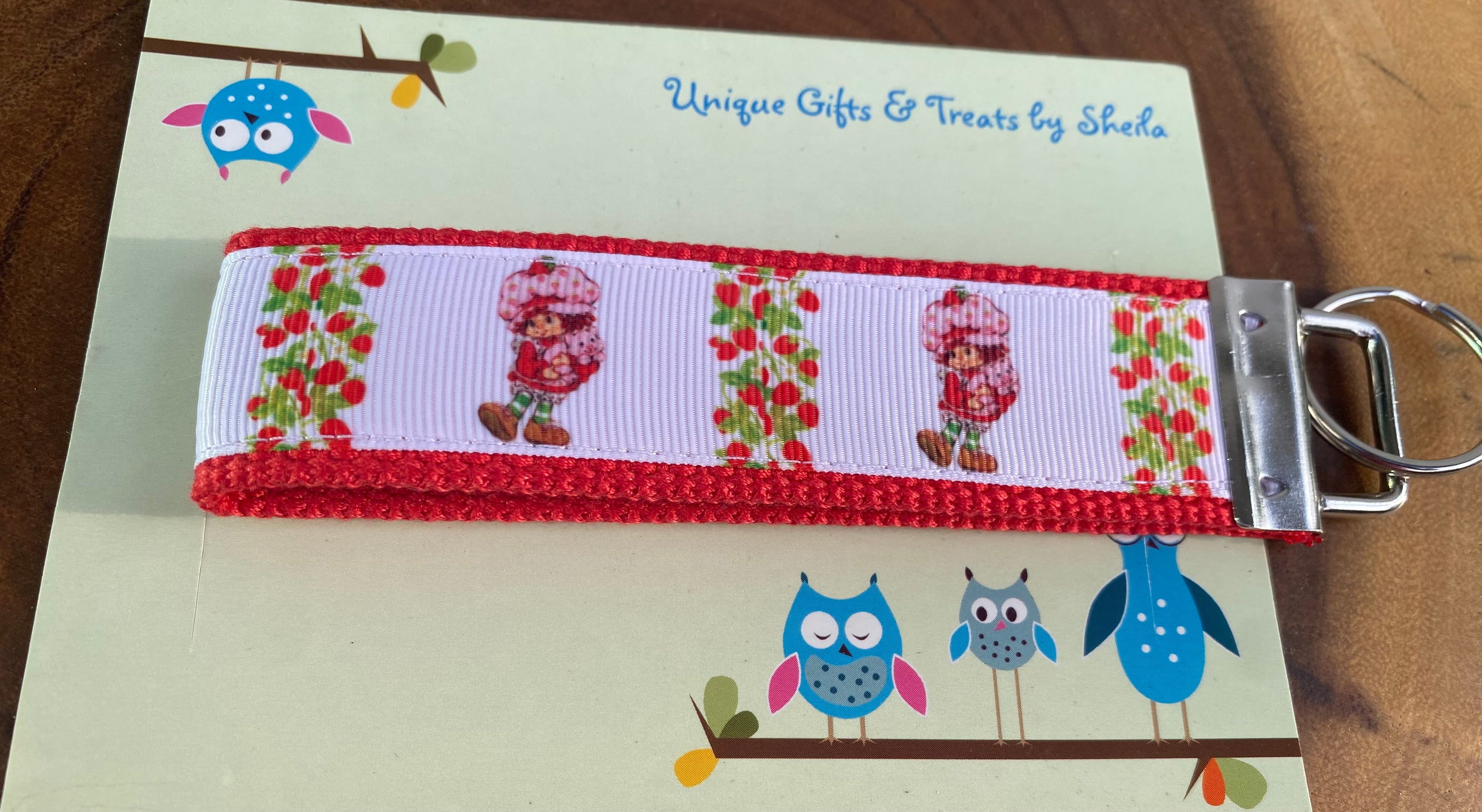 Strawberry Doll Keychain; Keyfob