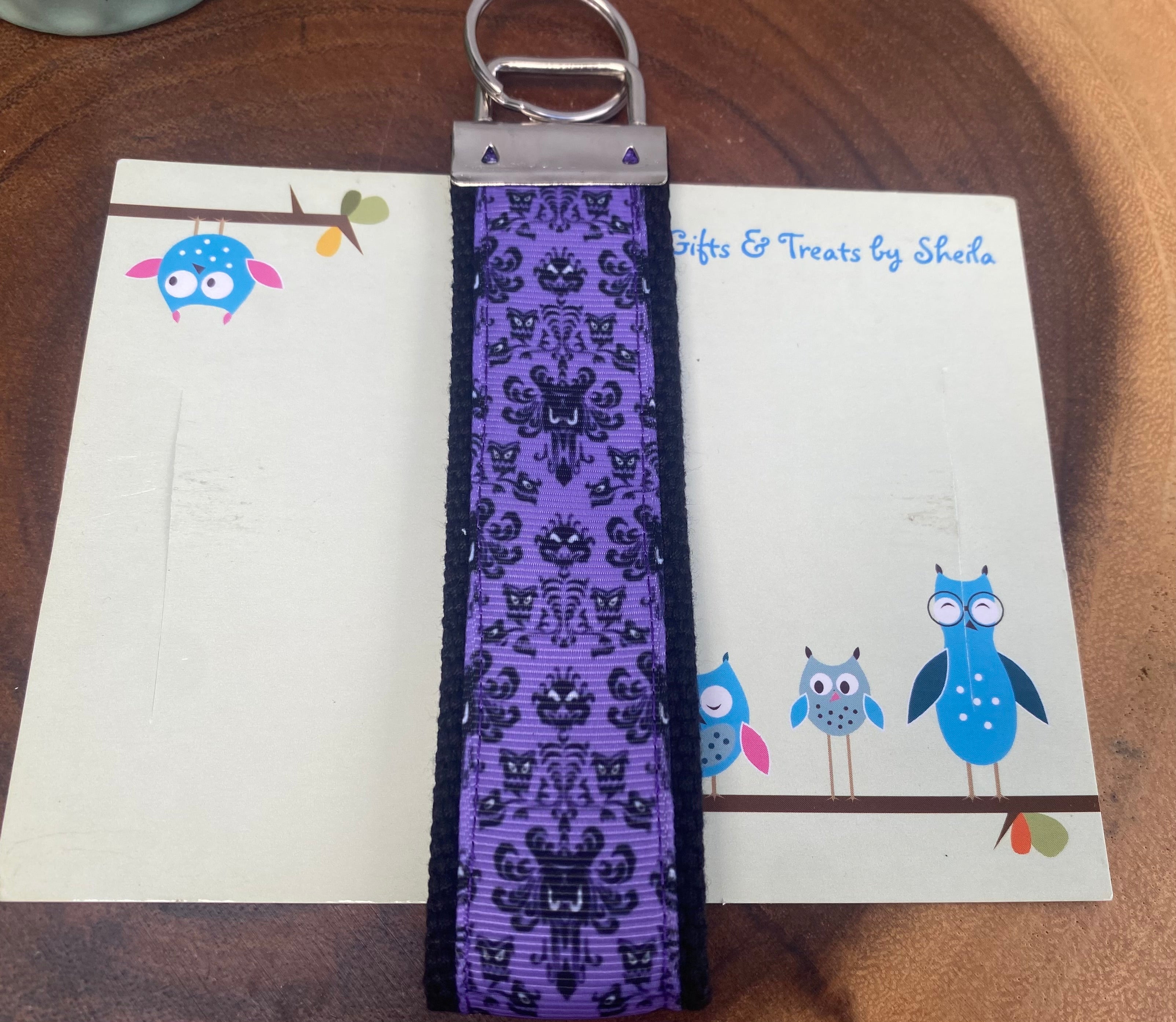 Haunted Mansion Wallpaper Keychain; Keyfob