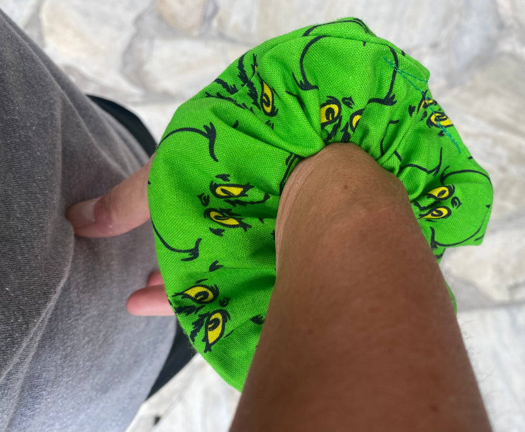 Green Christmas Monster Scrunchie