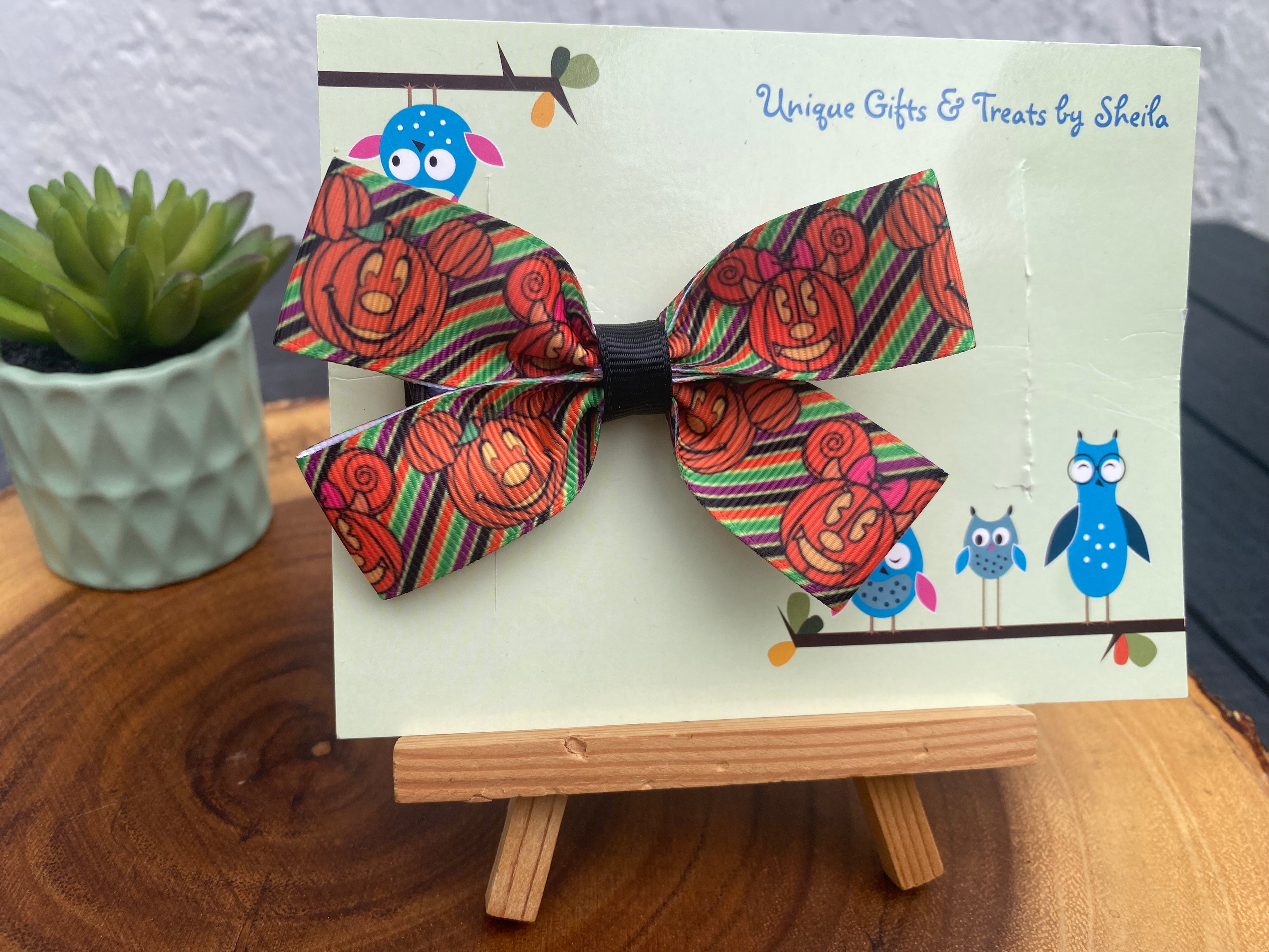 Disney Halloween Hairbow; Mickey Jack O’ Lantern Hairbow