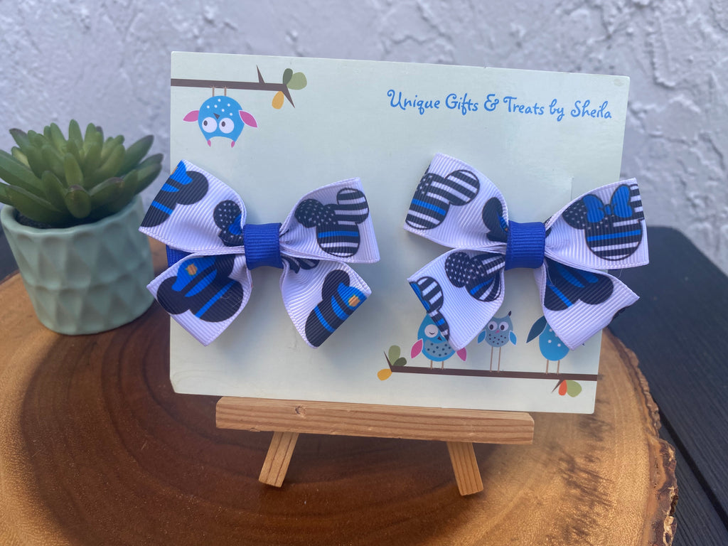 Mickey Mouse Police Officer Hairbows