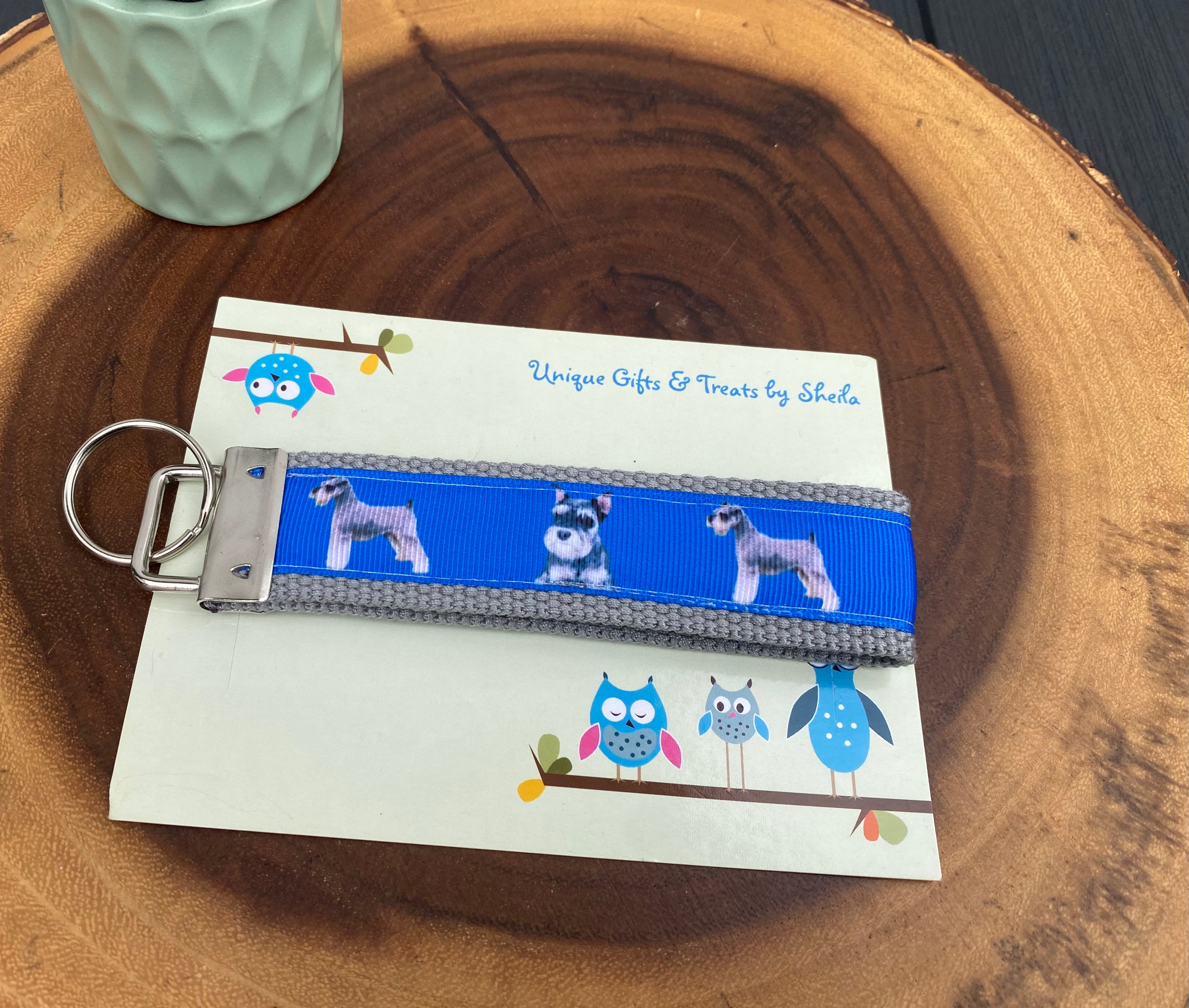 Schnauzer; Dog Keychain; Keyfob