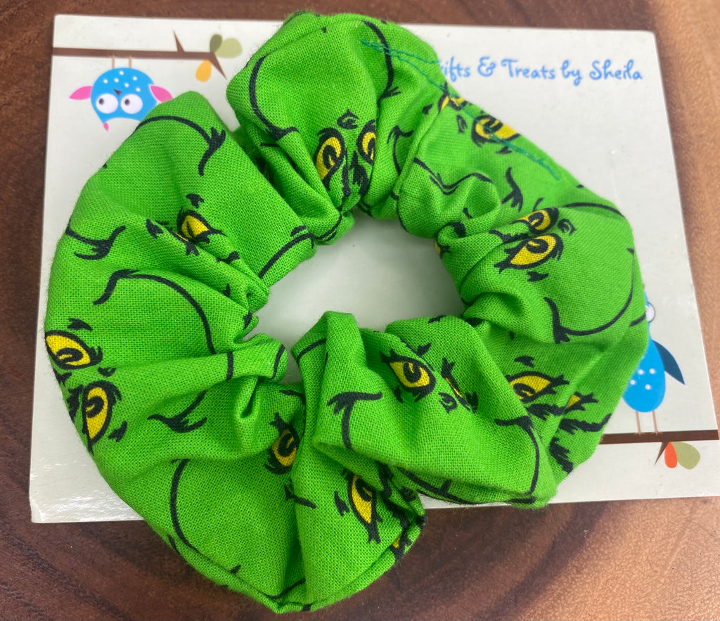 Green Christmas Monster Scrunchie