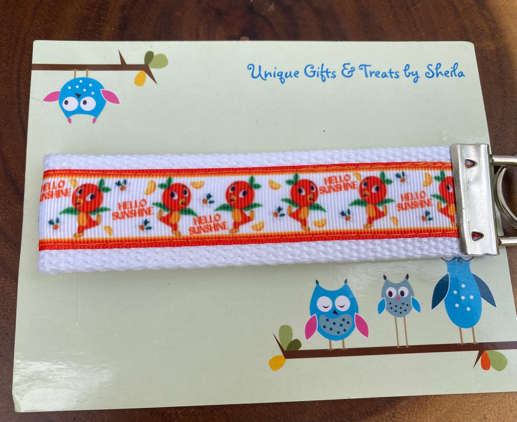 Orange Bird; Hello Sunshine Keychain; Keyfob