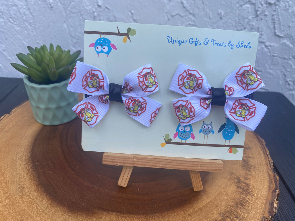 Mickey Mouse Firefighter Hairbows