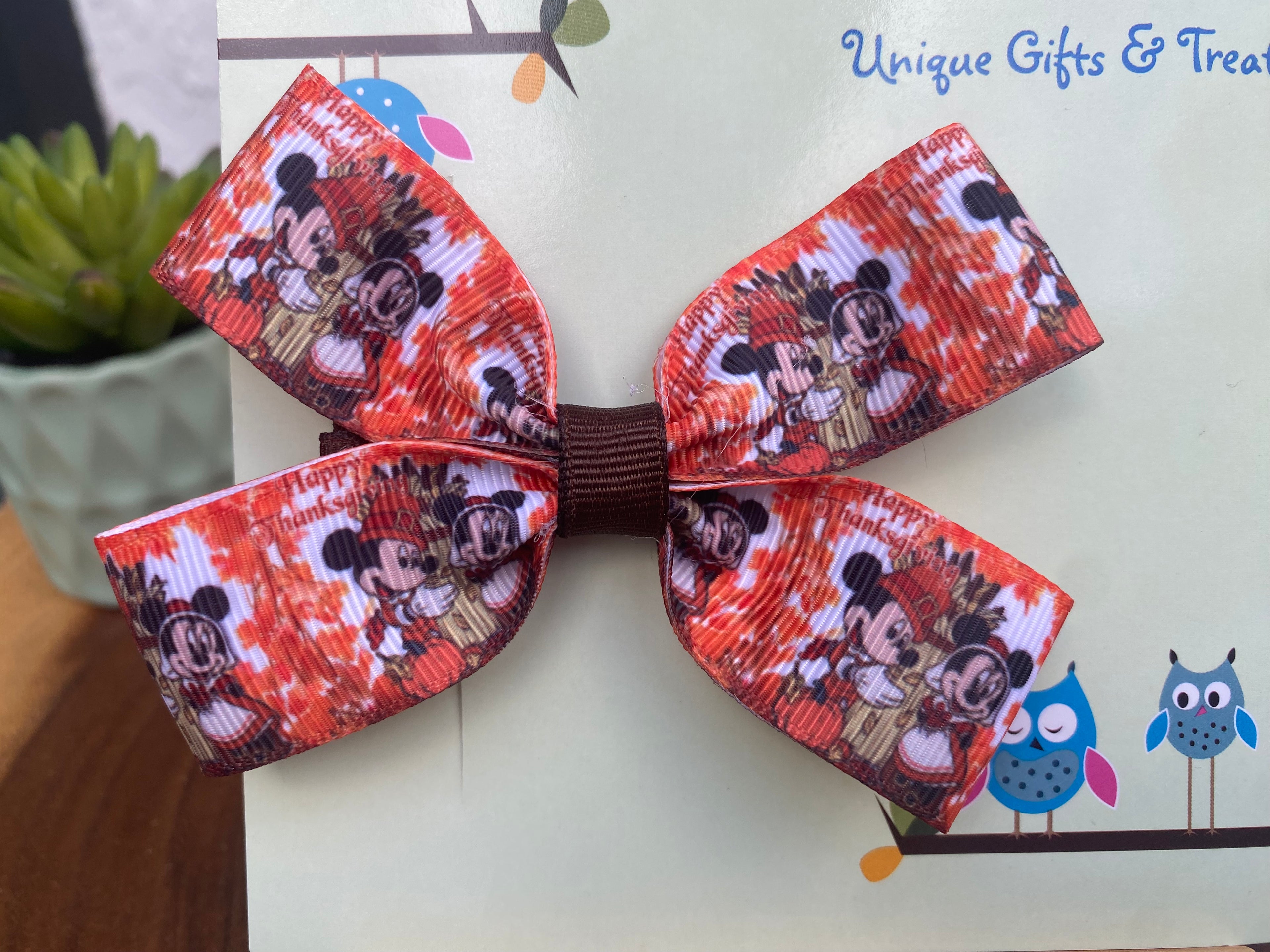Mickey and Minnie Thanksgiving Hairbow