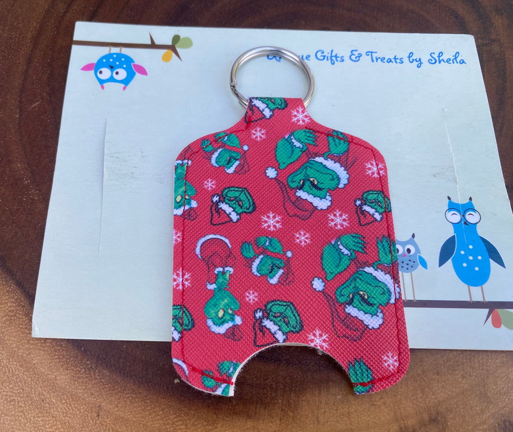 Green Christmas Monster Hand Sanitizer Holder