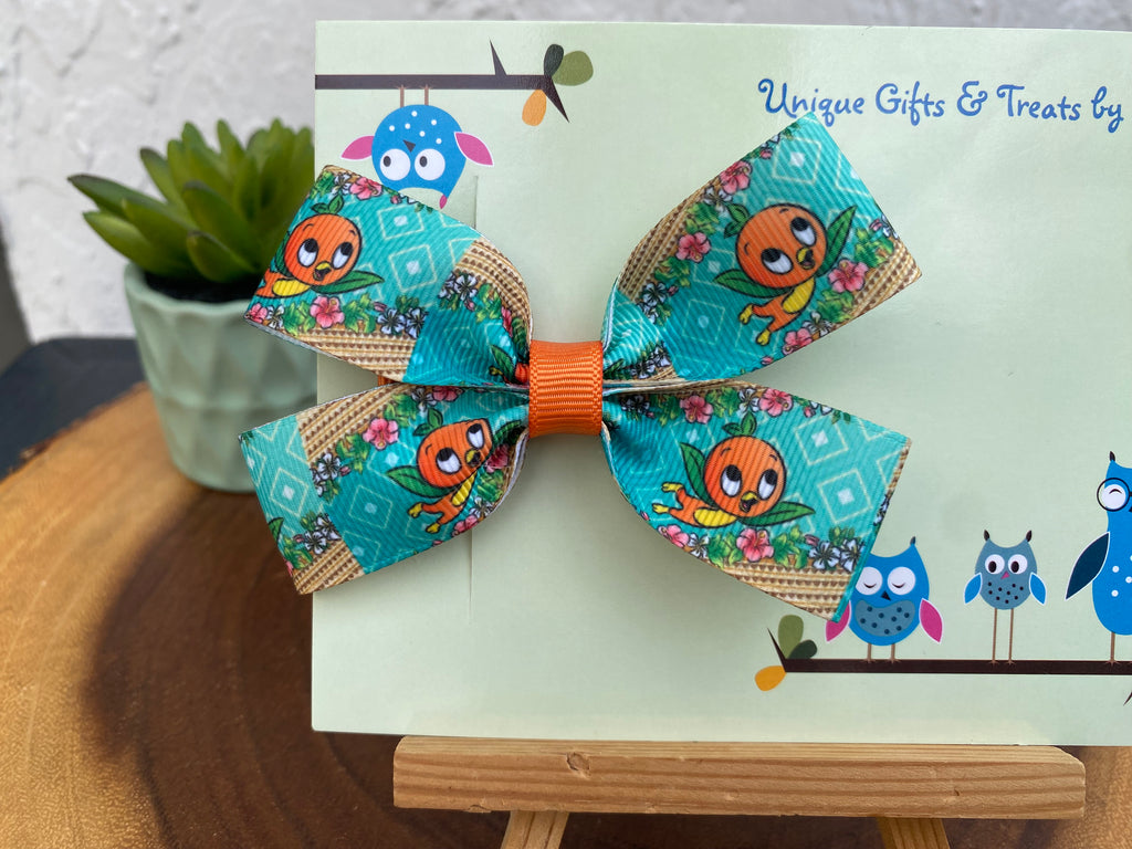Orange Bird Hairbow