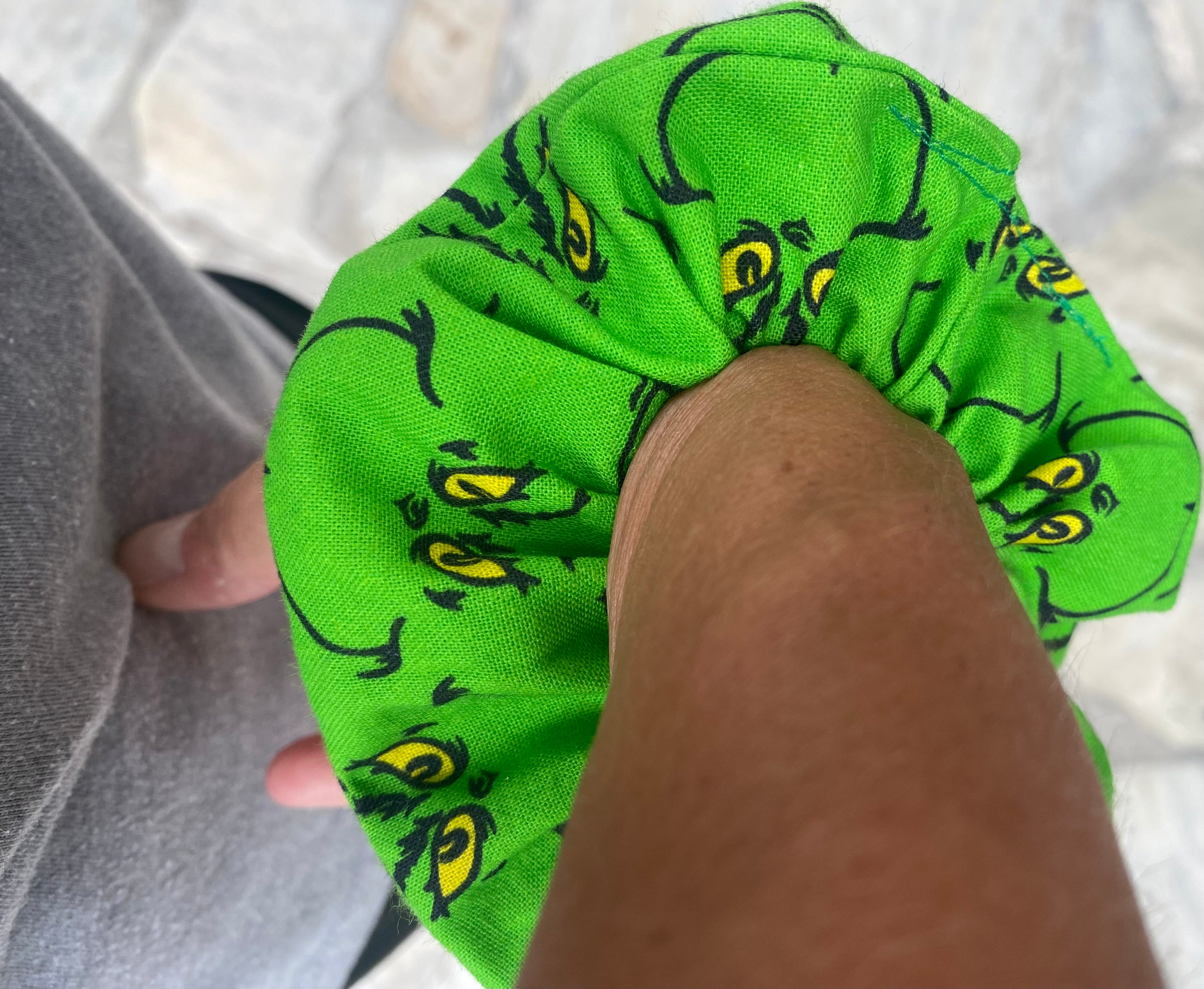 Green Christmas Monster Scrunchie