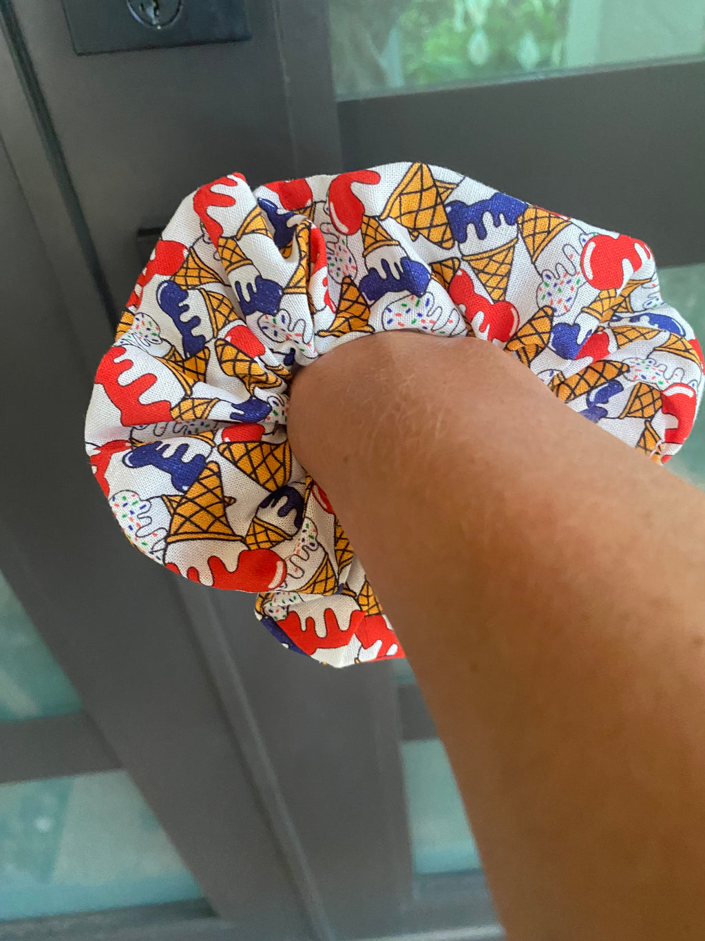 4th of July; Patriotic Mickey Ice Cream Cones Scrunchie