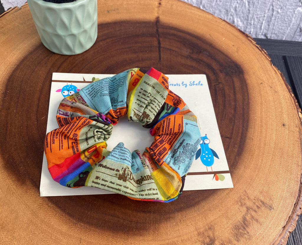 Disneyland Vintage Ticket Scrunchie