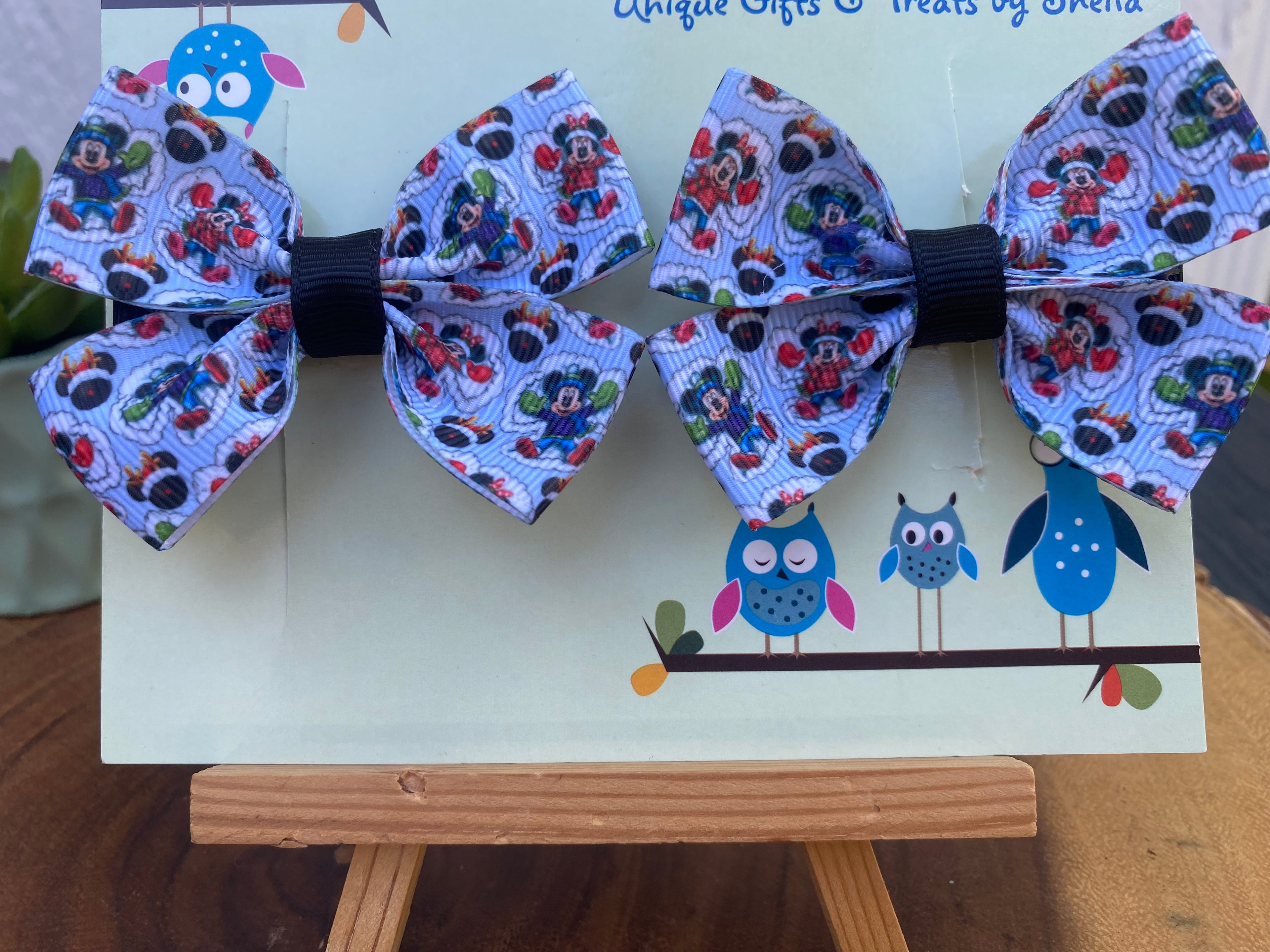 Mickey and Minnie Christmas Snow Angels Hairbows