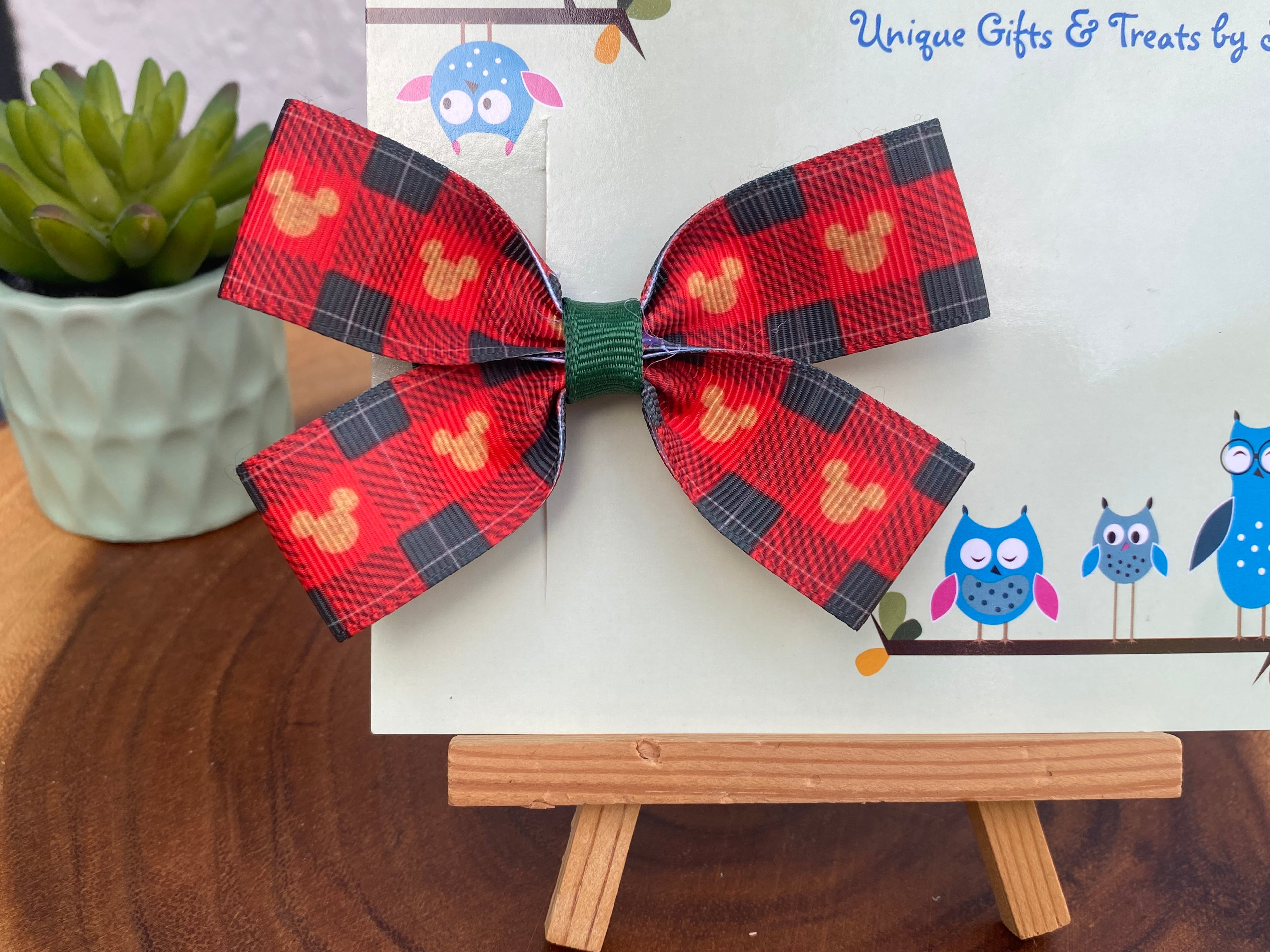 Disney Plaid Christmas Hairbow