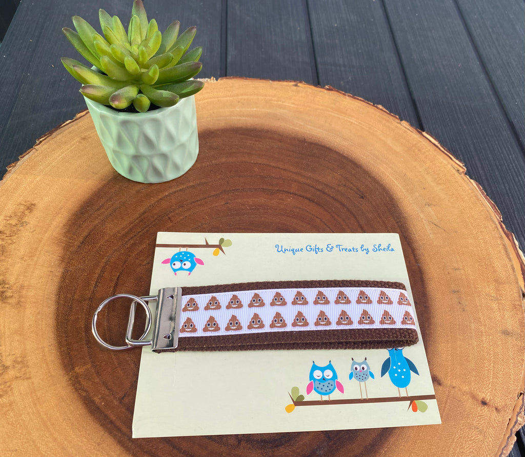 Poop Emoji Keychain; Keyfob
