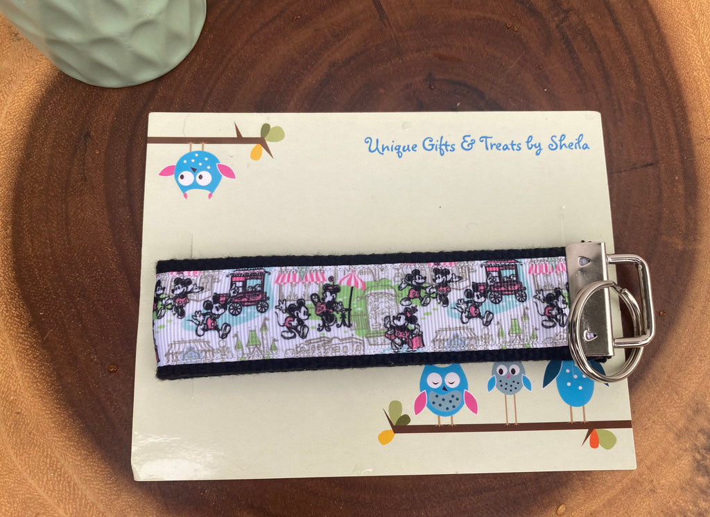 Mickey and Minnie Bistro Keychain; Keyfob