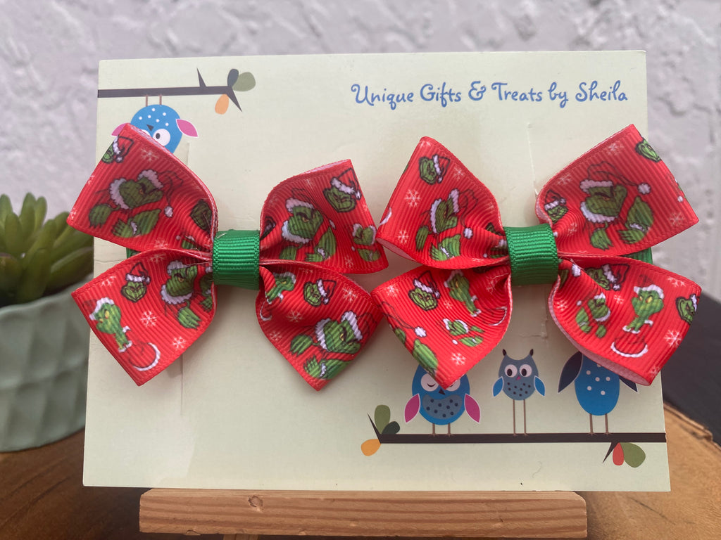 Green Christmas Monster Hairbows