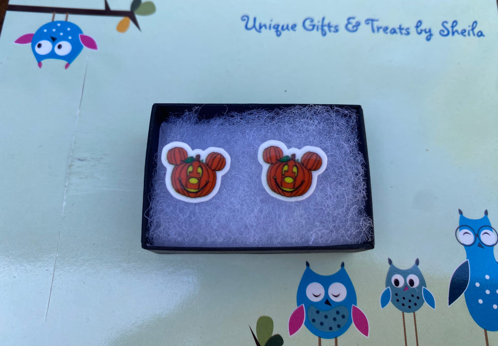 Mickey Jack O’ Lantern; Pumpkin Earrings