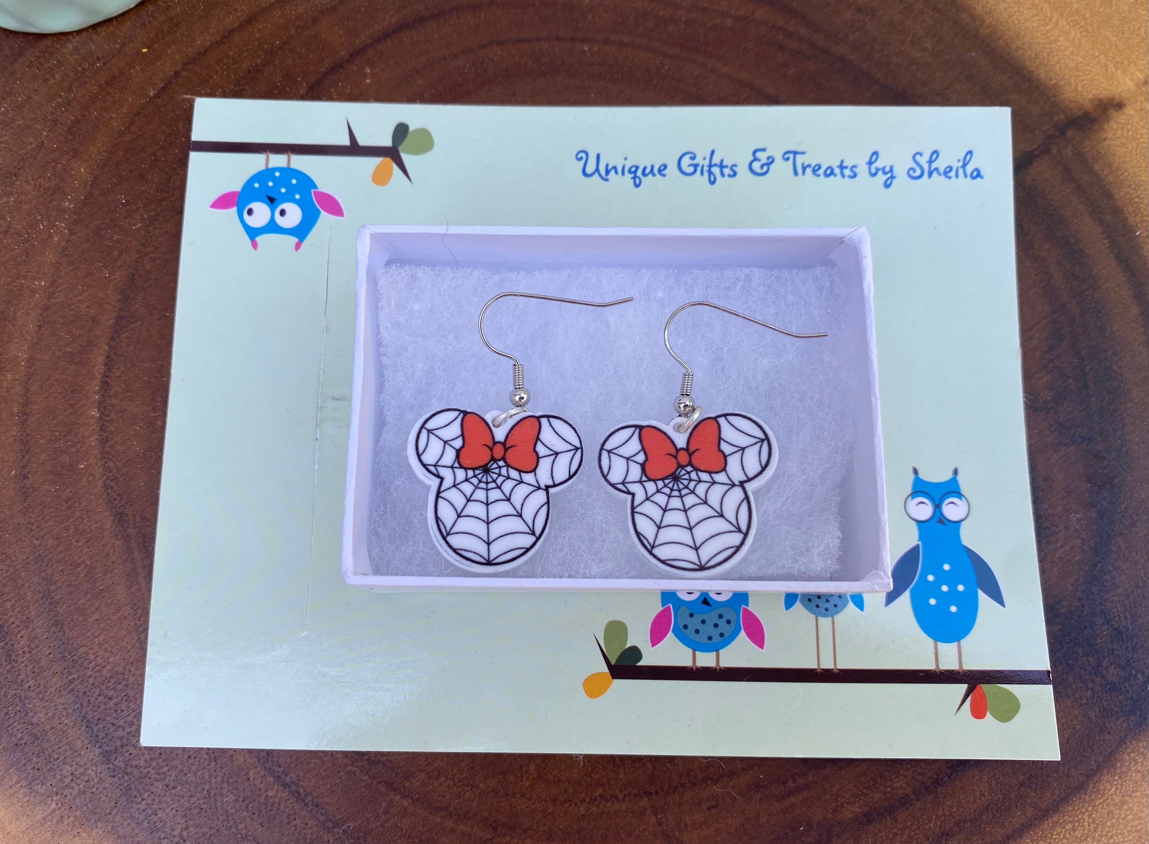 Minnie Mouse Spider Web Earrings