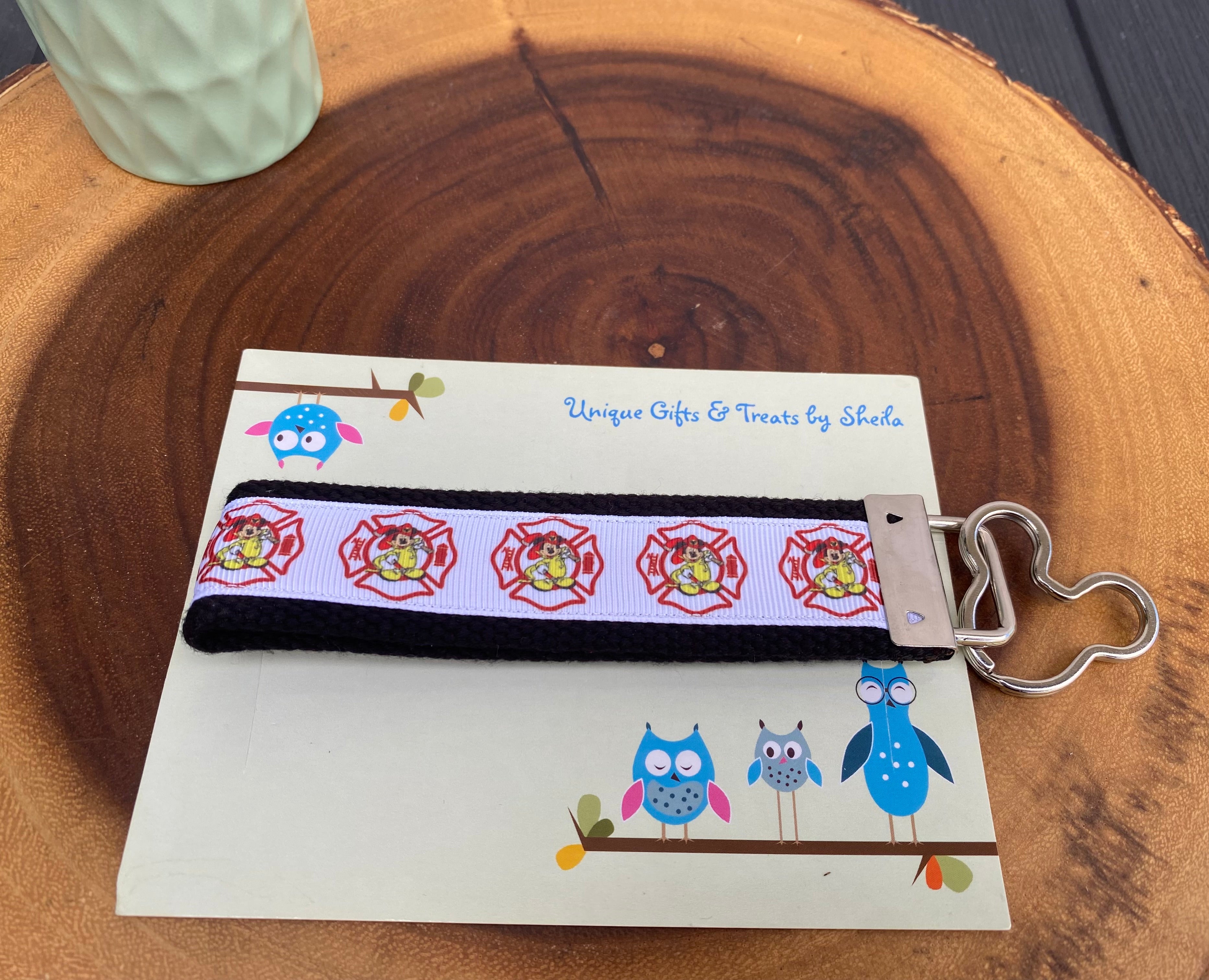 Mickey Firefighter Keychain; Keyfob