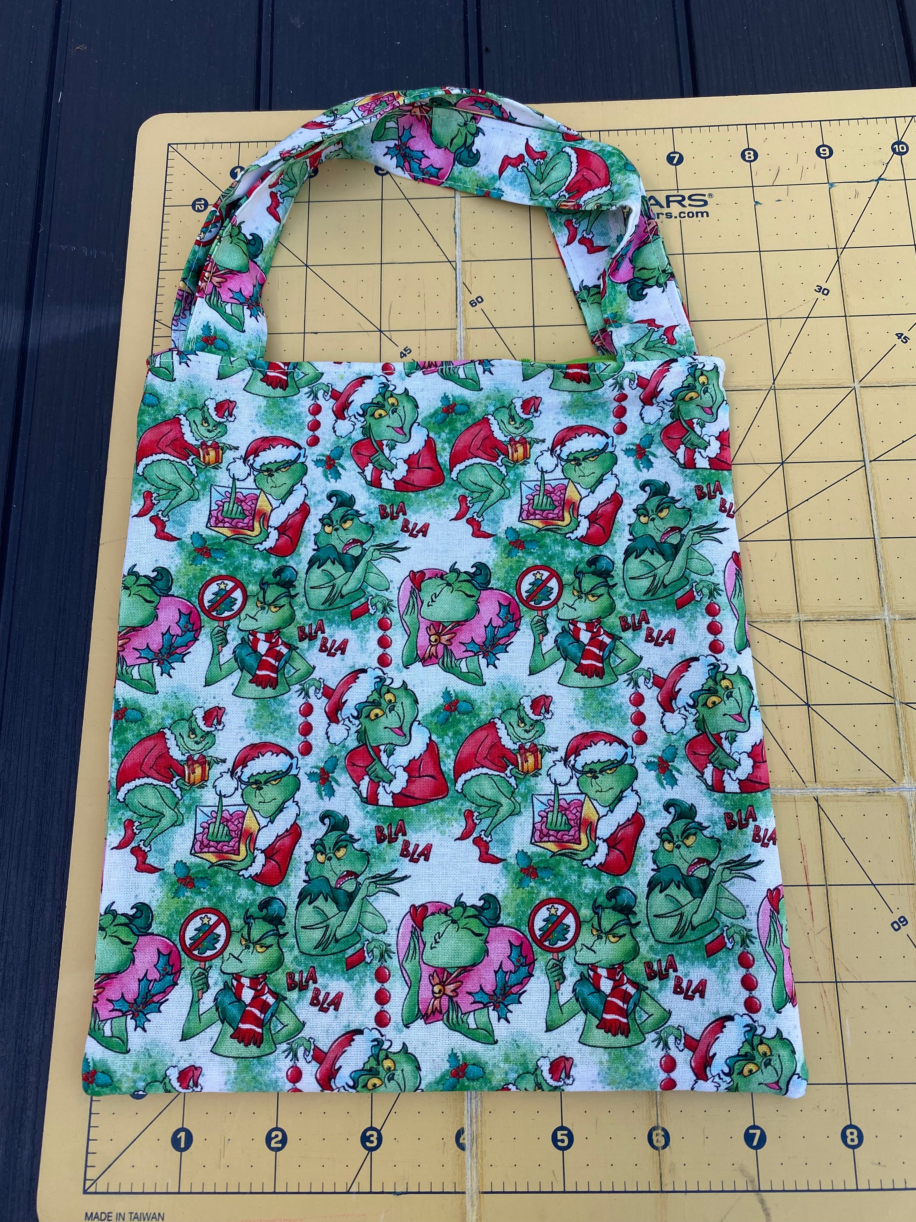 Green Christmas Monster Gift Bag; Tote