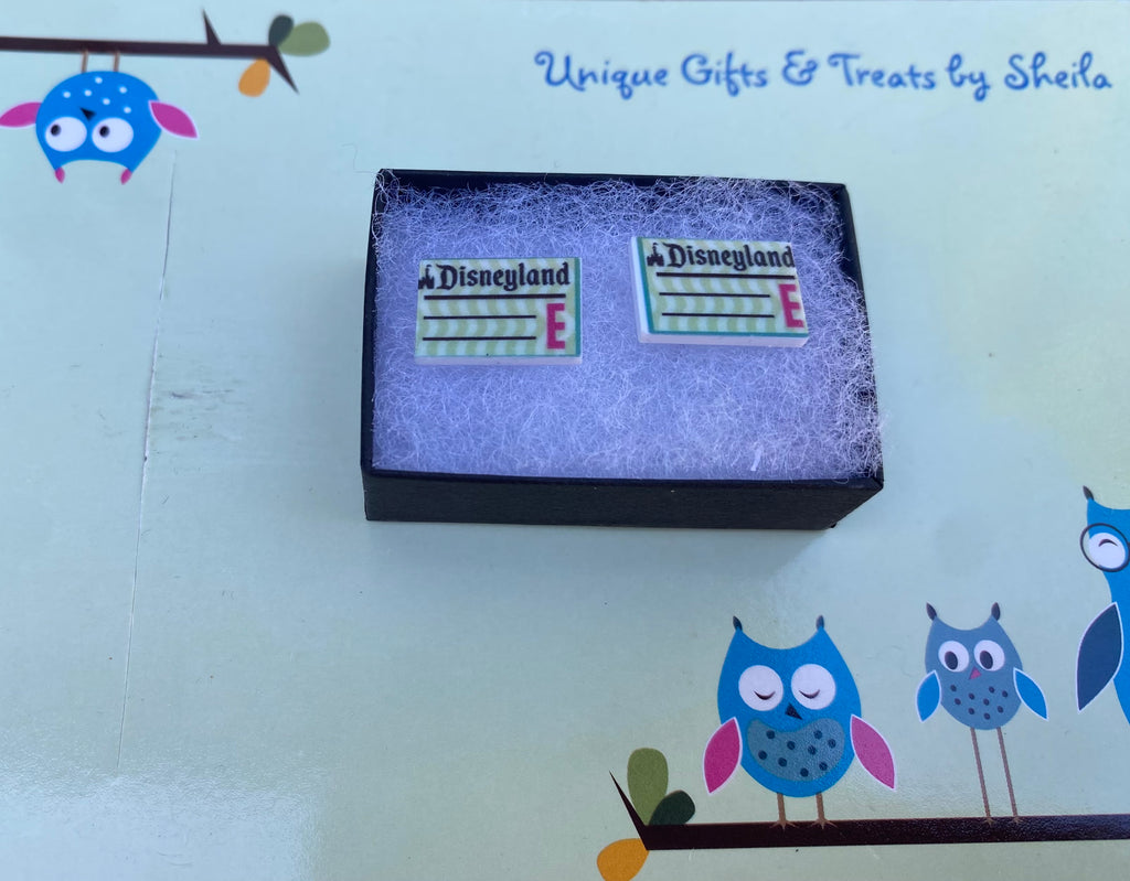 Disneyland Vintage Ticket Earrings
