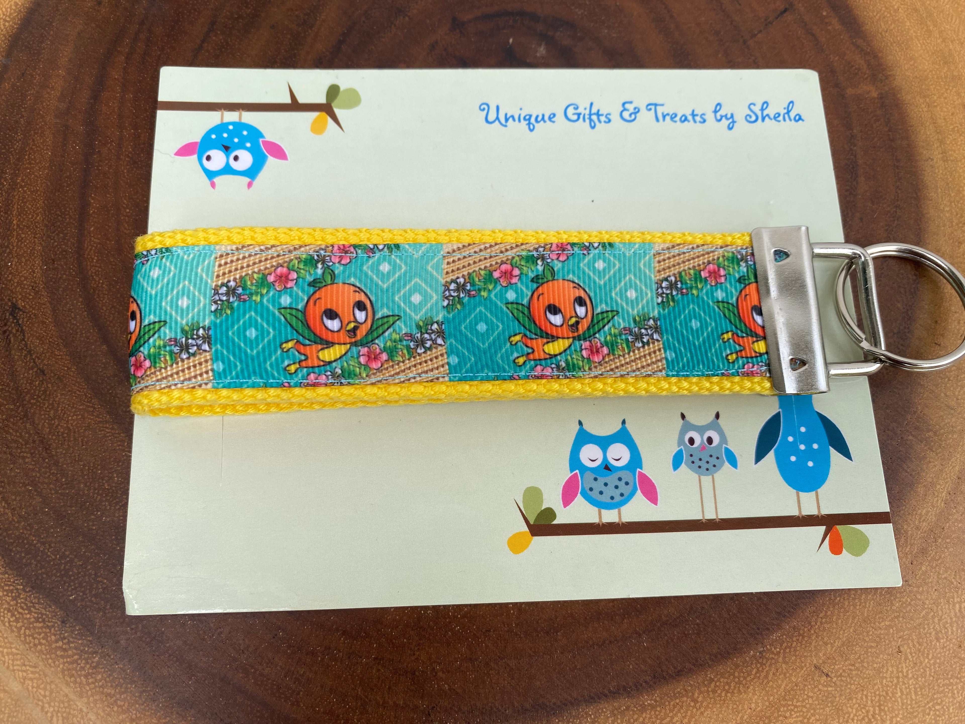 Orange Bird Keychain; Keyfob