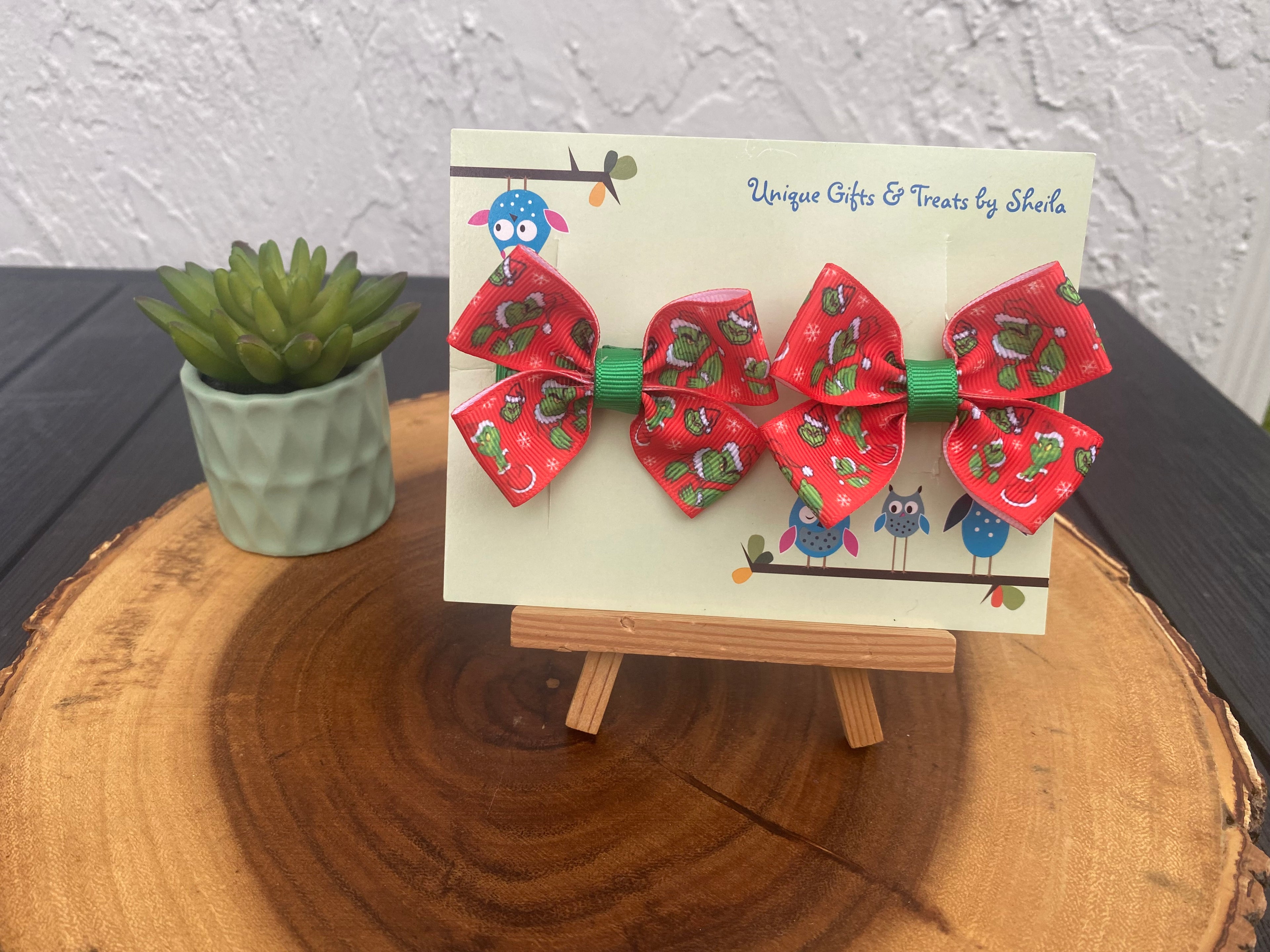 Green Christmas Monster Hairbows