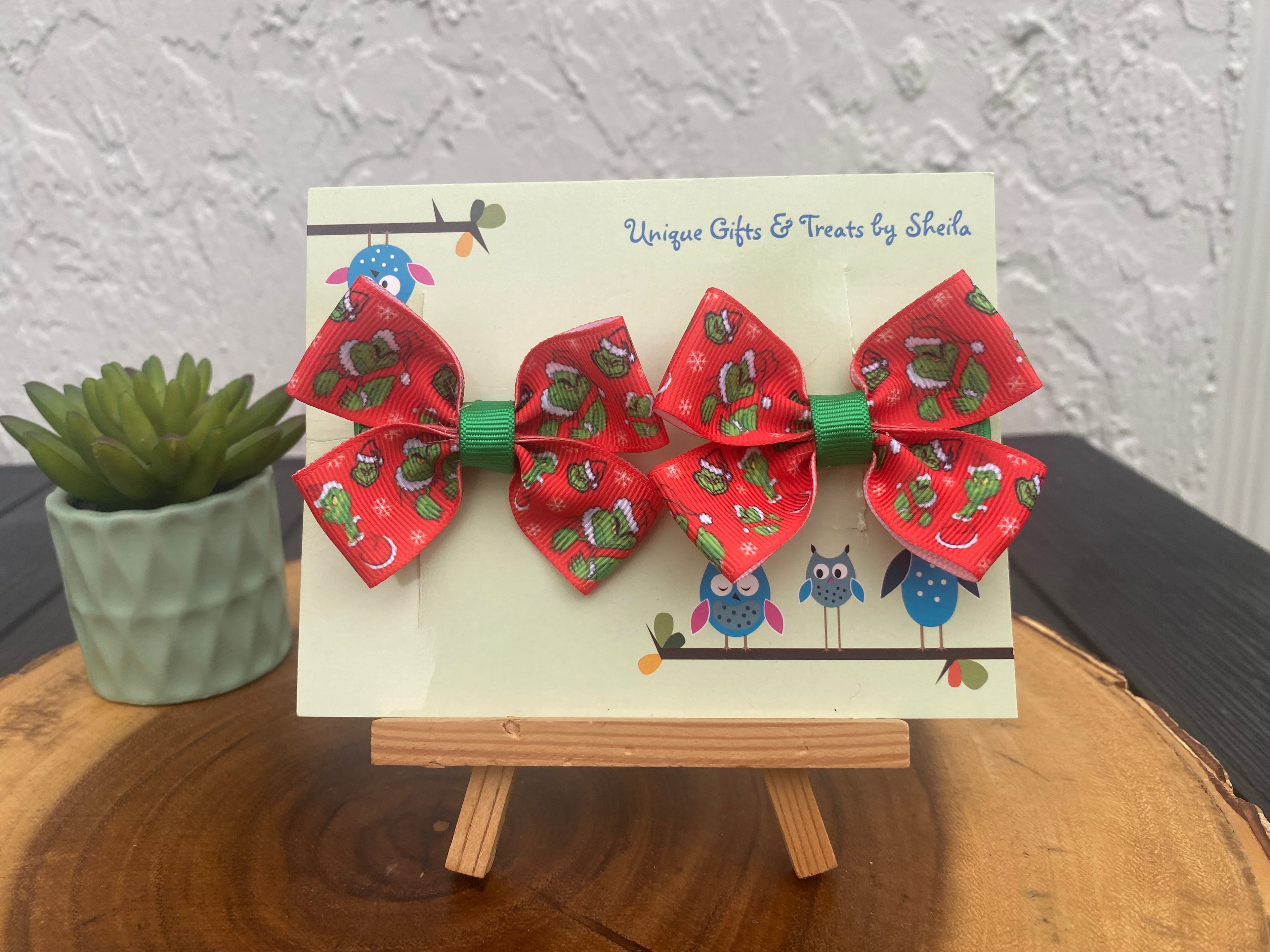 Green Christmas Monster Hairbows